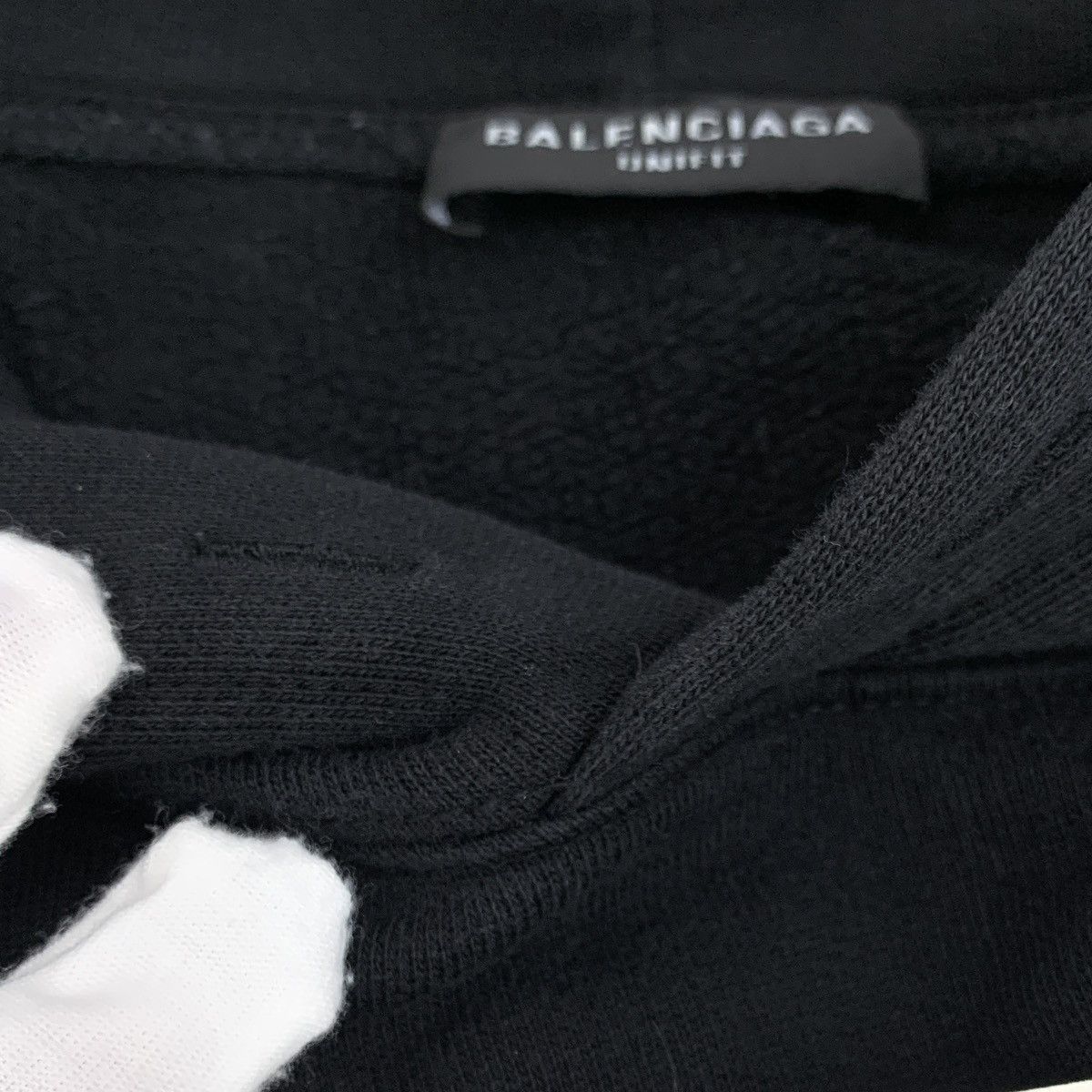 Balenciaga Balenciaga Black Tassel Print Cotton Hooded Sweatshirt Size US XS / EU 42 / 0 - 5 Thumbnail