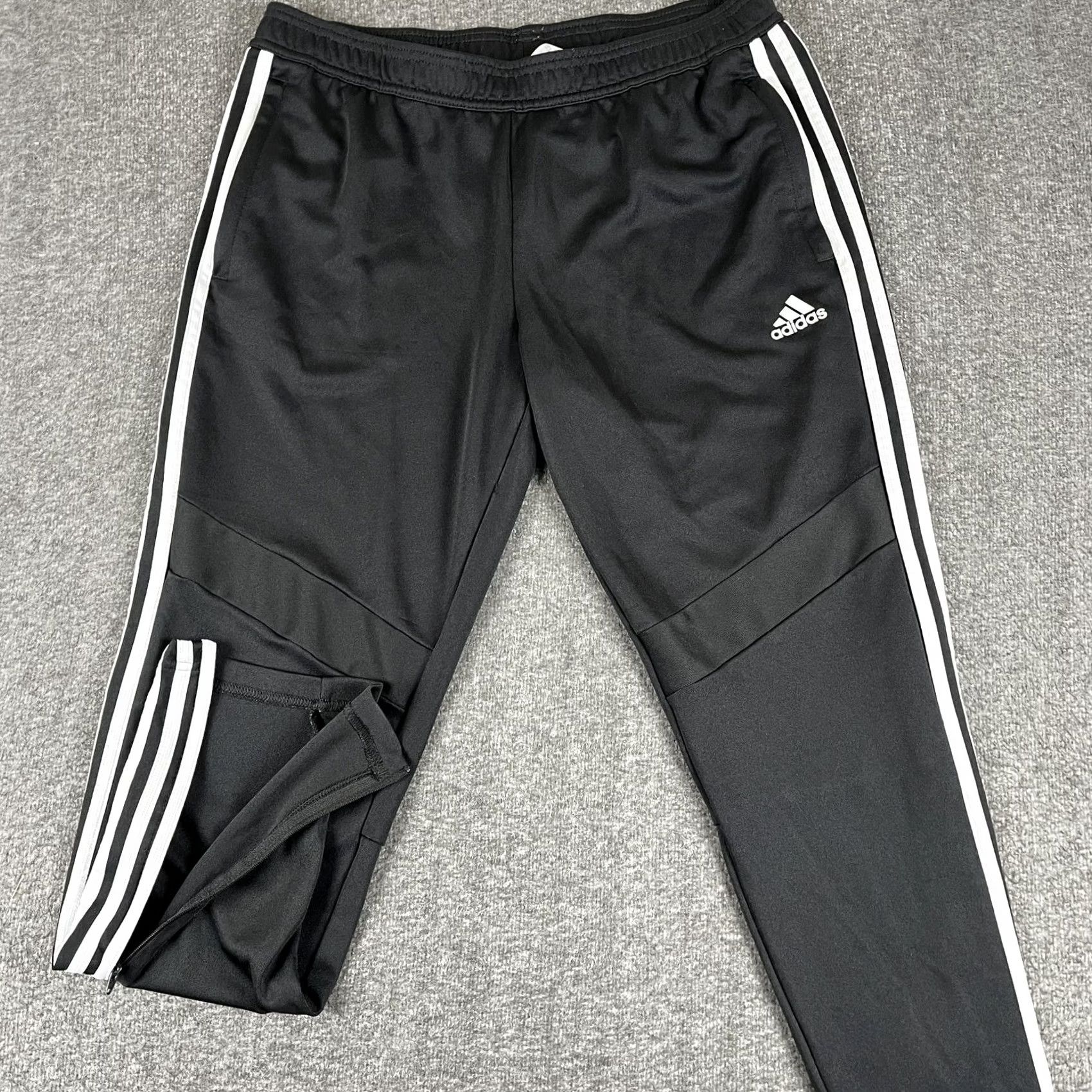 Adidas Adidas Pants Mens Large Black Climacool 3-Stripes Track Joggers Zip Ankle D95957 Size US 33 - 2 Thumbnail