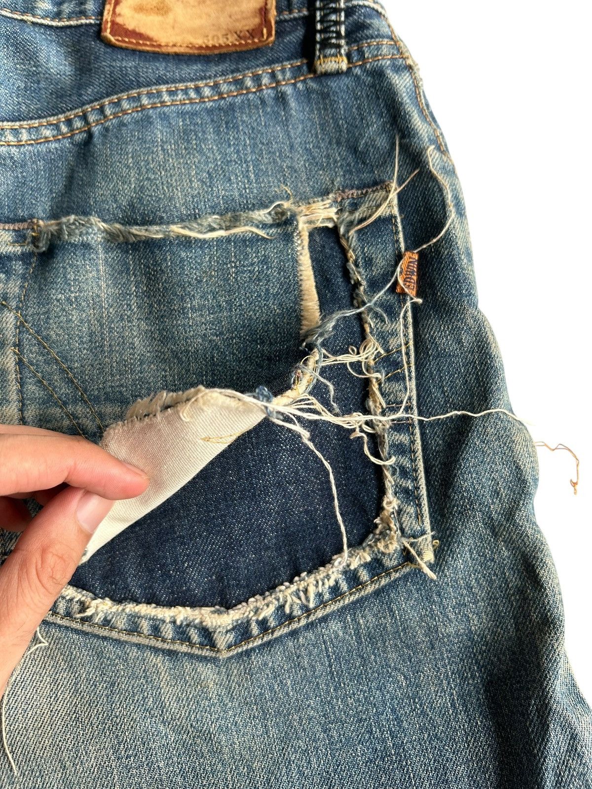 Japanese Brand × Kapital × Vintage Vintage Edwin Selvedge Distressed Punk Grunge Denim Jeans Size US 30 / EU 46 - 12 Thumbnail