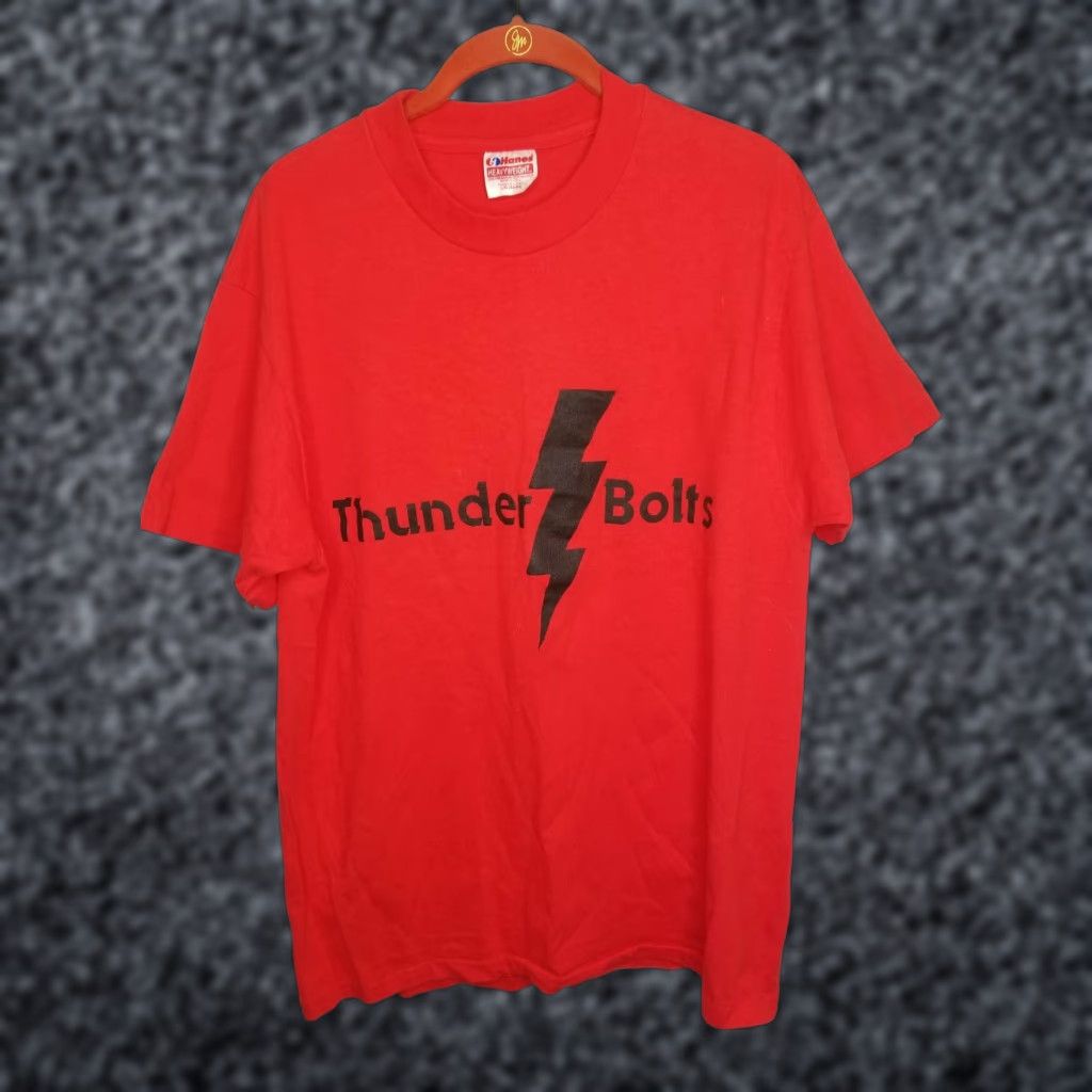 Hanes Vintage Hanes Heavyweight 90s Mens L Baseball T Shirt D Licious Thunder Bolts 01 Red Shirt Mens Size US L / EU 52-54 / 3 - 1 Thumbnail