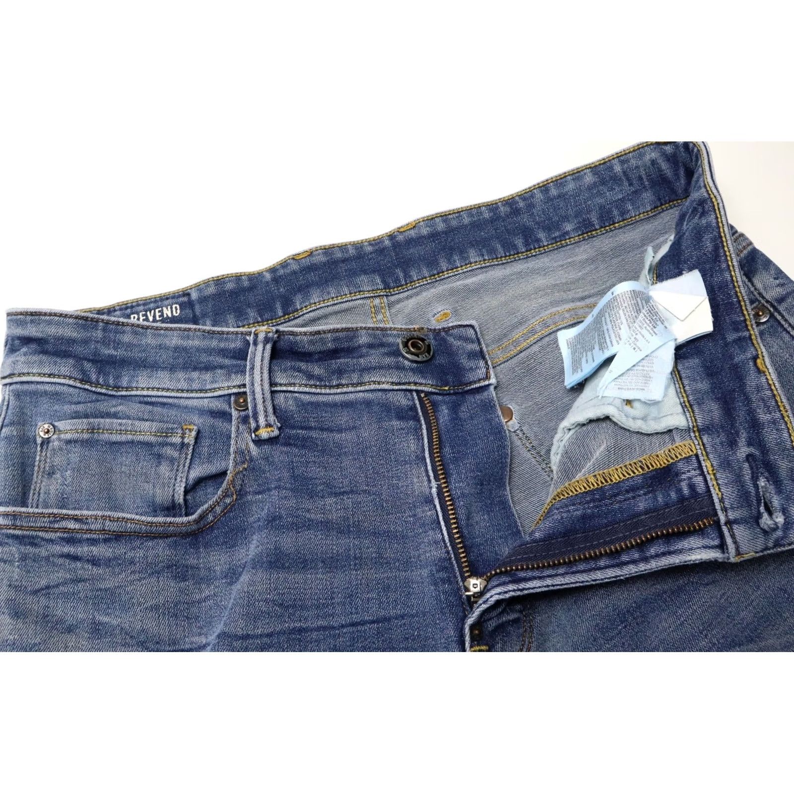 G-Star G-STAR Revend Skinny Originals Jeans Men's W33/L30 Blue Faded Whiskers Stretch Denim Slim Fit 5-Pocket Vintage No Womens Mens Size US 33 - 4 Thumbnail