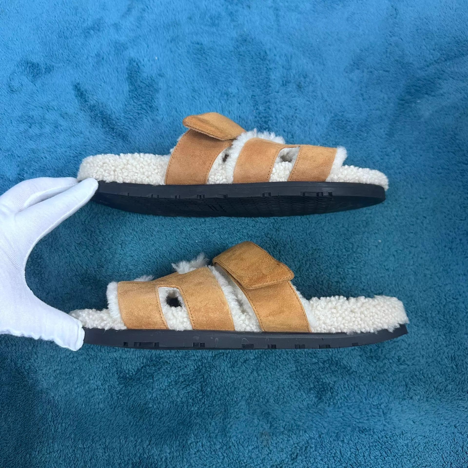 Hermes Men's Hermès Chypre Suede Slides Brown 40 Mint Size US 7 / EU 40 - 2 Thumbnail
