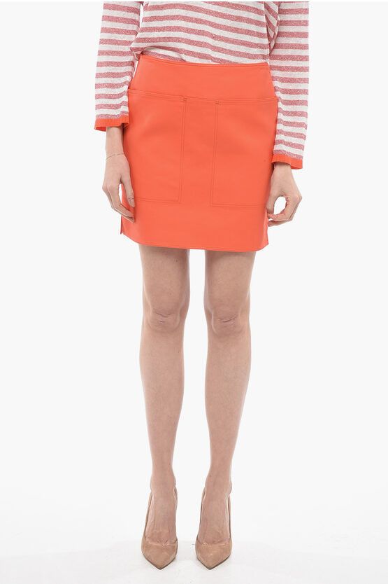 image of Max Mara Sfilata Cotton Bevanda Cargo Miniskirt in Orange, Women's (Size 26)