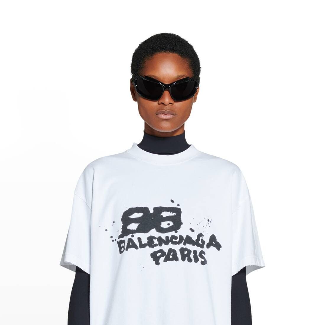 Balenciaga o1s1wg111125 Hand-Drawn BB Icon T-Shirt Medium Fit in White Size XS / US 0-2 / IT 36-38 - 5 Thumbnail
