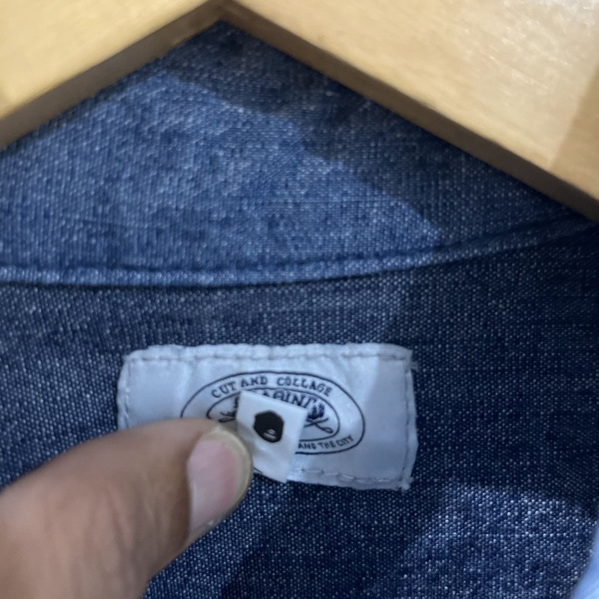 Bape Bape spellout denim shirt Size US L / EU 52-54 / 3 - 5 Thumbnail