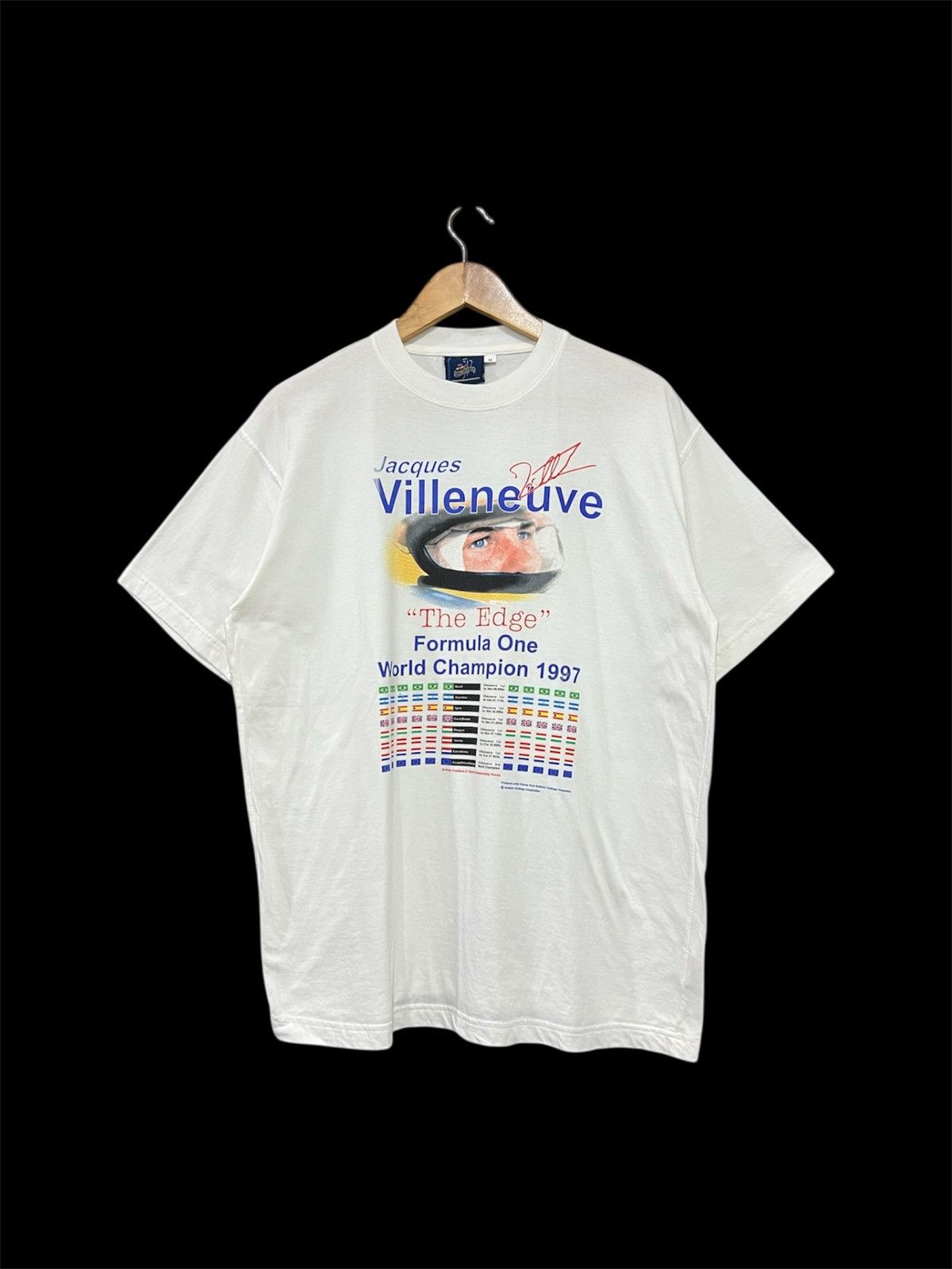 Vintage Vintage 90s Jacques Villeneuve ‘The Edge’ Formula One Champion Tshirt Size US L / EU 52-54 / 3 - 1 Thumbnail
