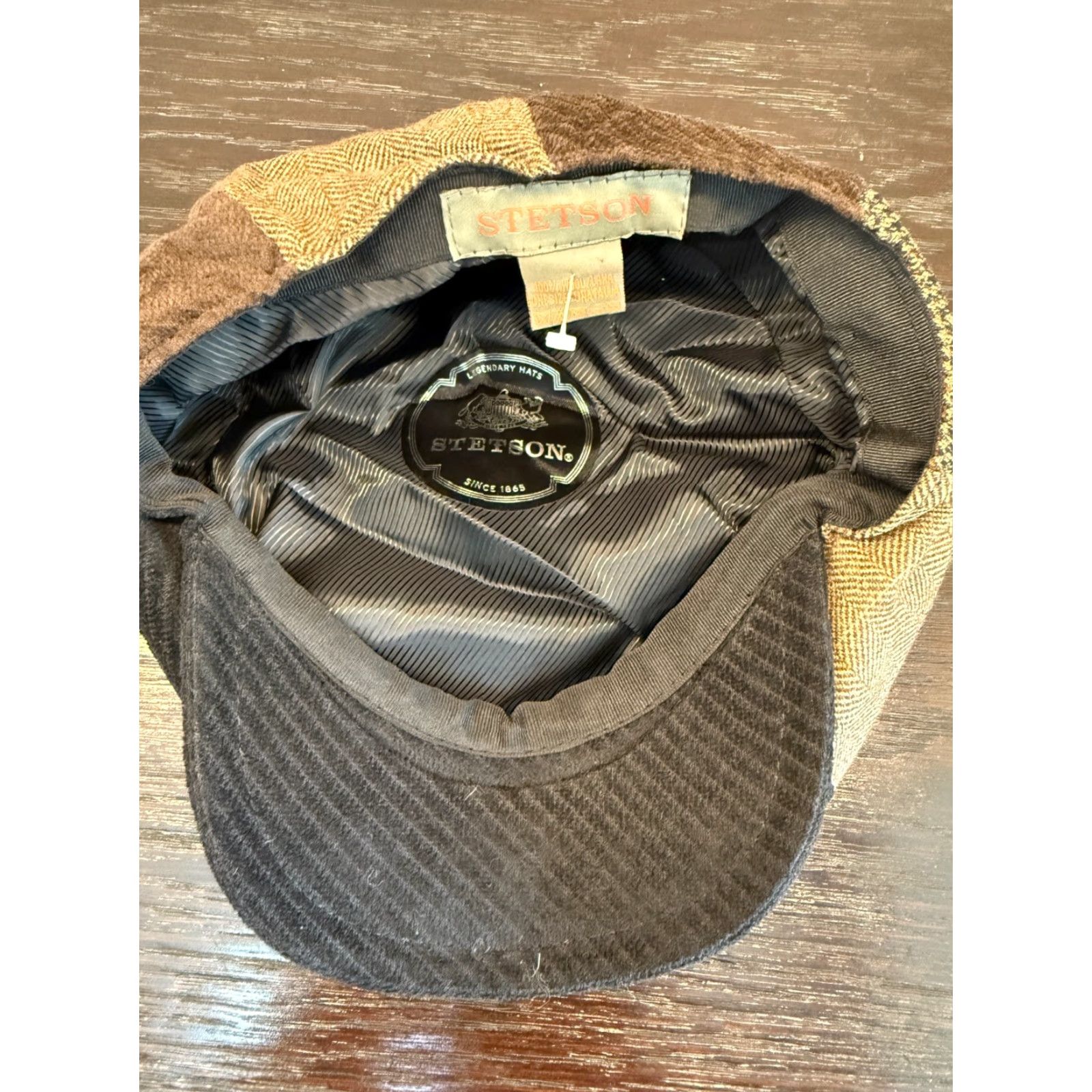 Stetson Stetson Hat Cap Mens 7 Brown Wool Patchwork Newsboy Snap Front Cabbie Retro Size ONE SIZE - 6 Thumbnail