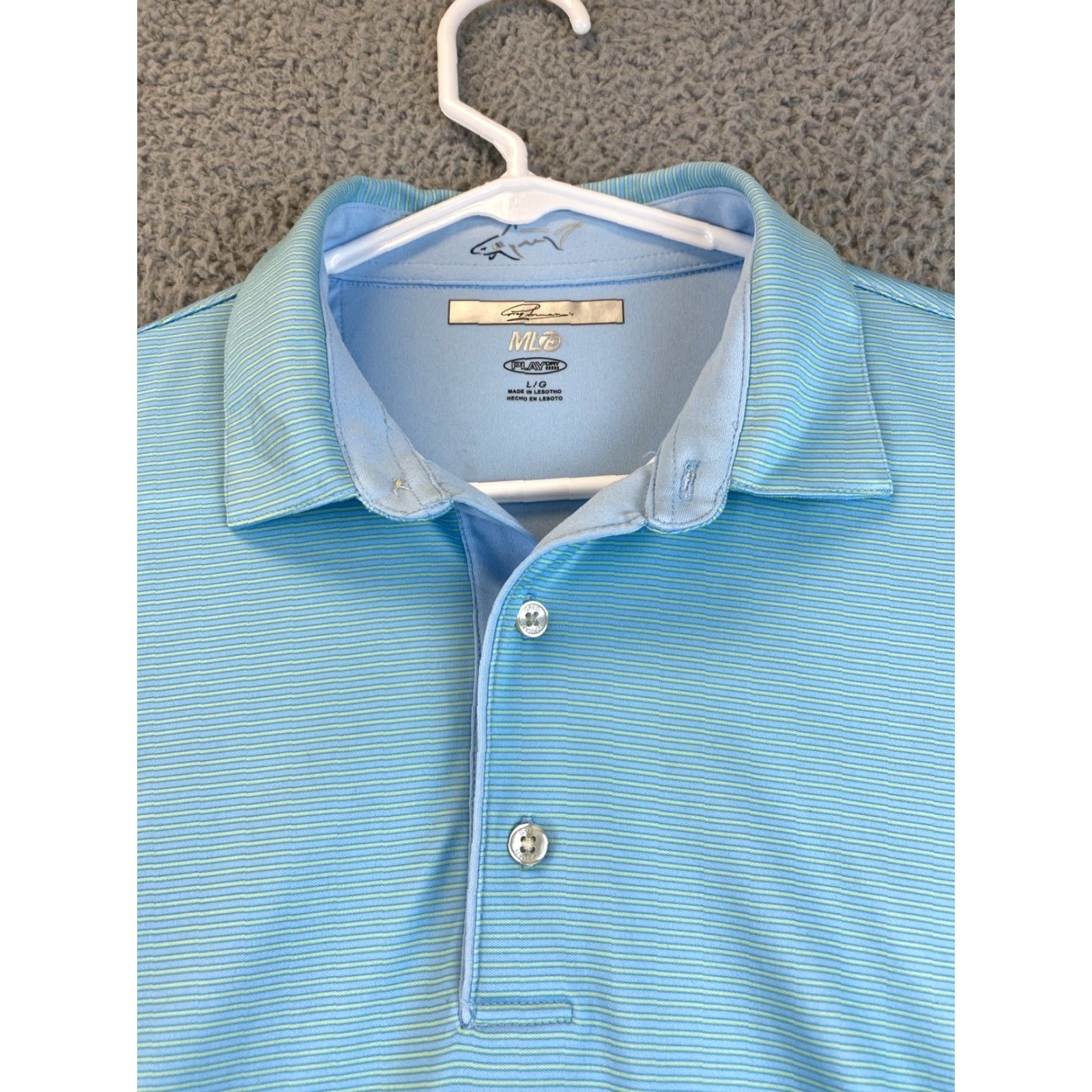 Vintage GREG NORMAN MEN'S Golf POLO SHIRT SHORT SLEEVE BLUE SIZE L / 78-45 Size US L / EU 52-54 / 3 - 2 Thumbnail