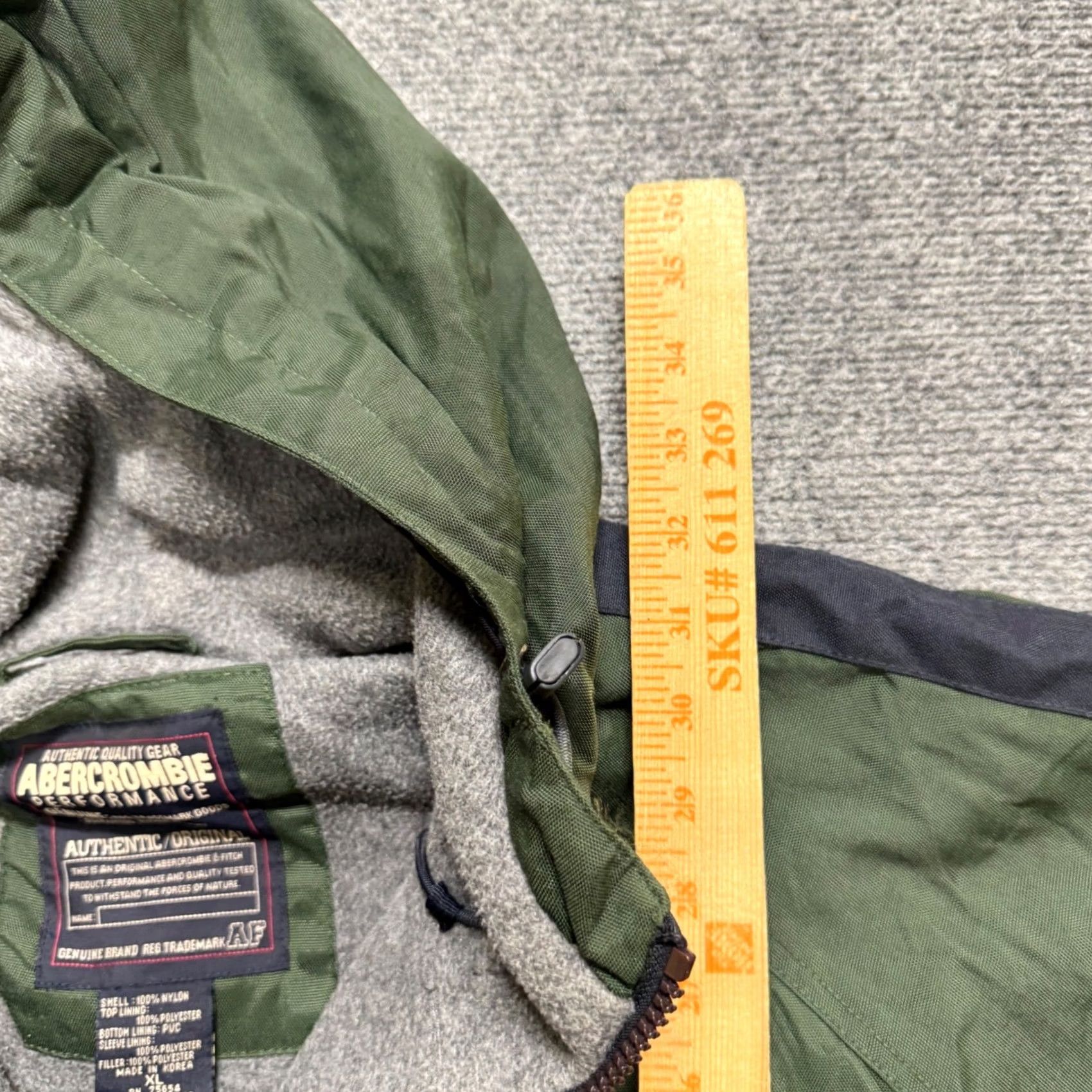 Vintage VTG Ambercrombie & Fitch Jacket Men XL Green Blue Striped 1/4 Zip A-tech Windbreaker Nylon Green Mens XL Shirt Size US XL / EU 56 / 4 - 3 Thumbnail