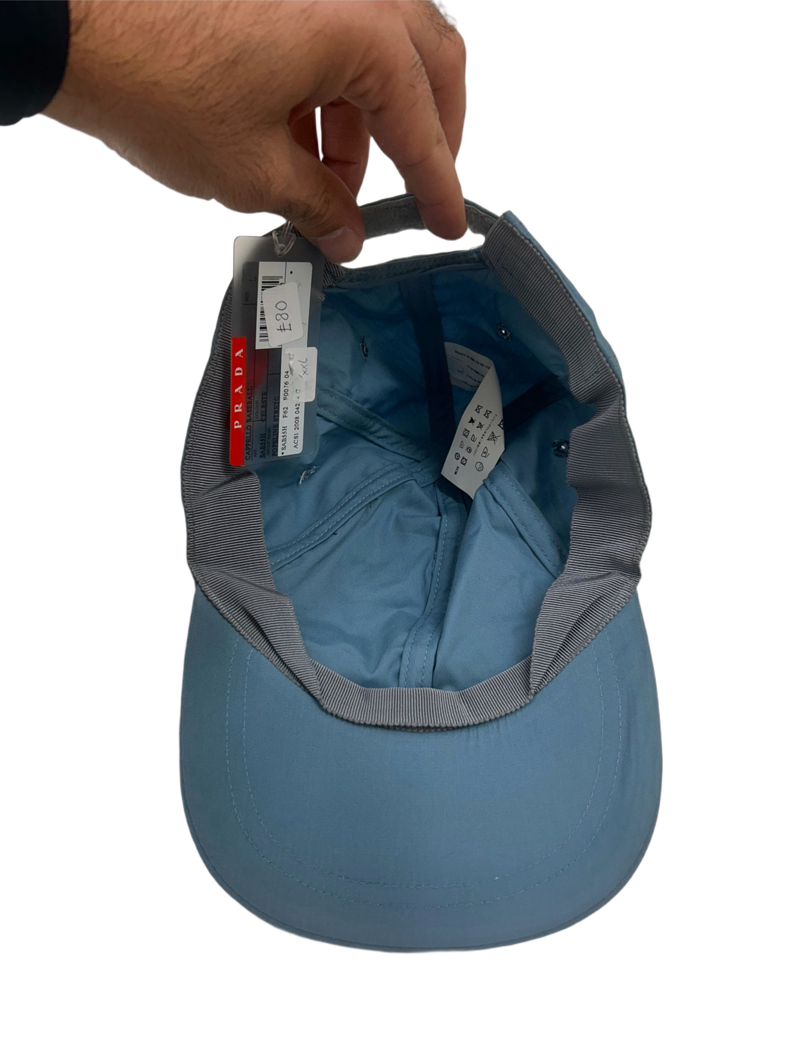 Prada Prada Linea Rossa Blue Baseball Cap With Logo Velcro Fasteni Size 34 - 5 Thumbnail