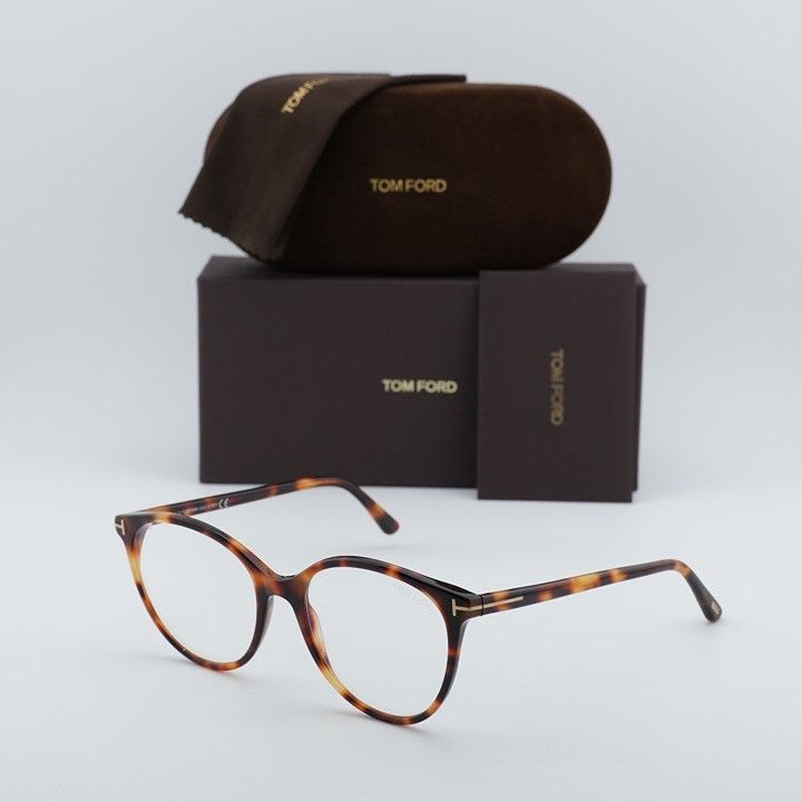 Tom Ford Tom Ford FT5742-B 053 Eyeglasses Havana 53mm Round Frame Size ONE SIZE - 9 Thumbnail