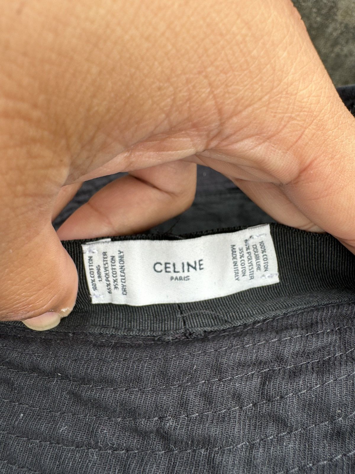 Celine Celine Bucket Hat In Black Gabardine Cotton With Logo Print Size ONE SIZE - 4 Thumbnail