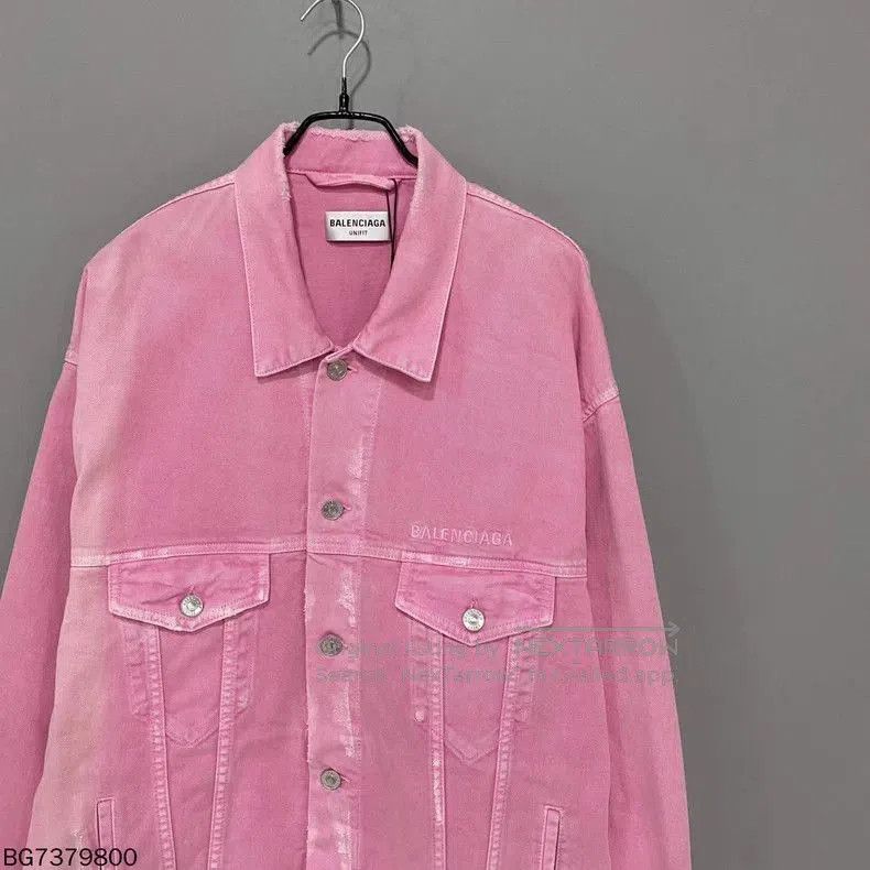 Balenciaga Balenciaga Pink Washed Denim Jacket. Size US M / EU 48-50 / 2 - 5 Thumbnail