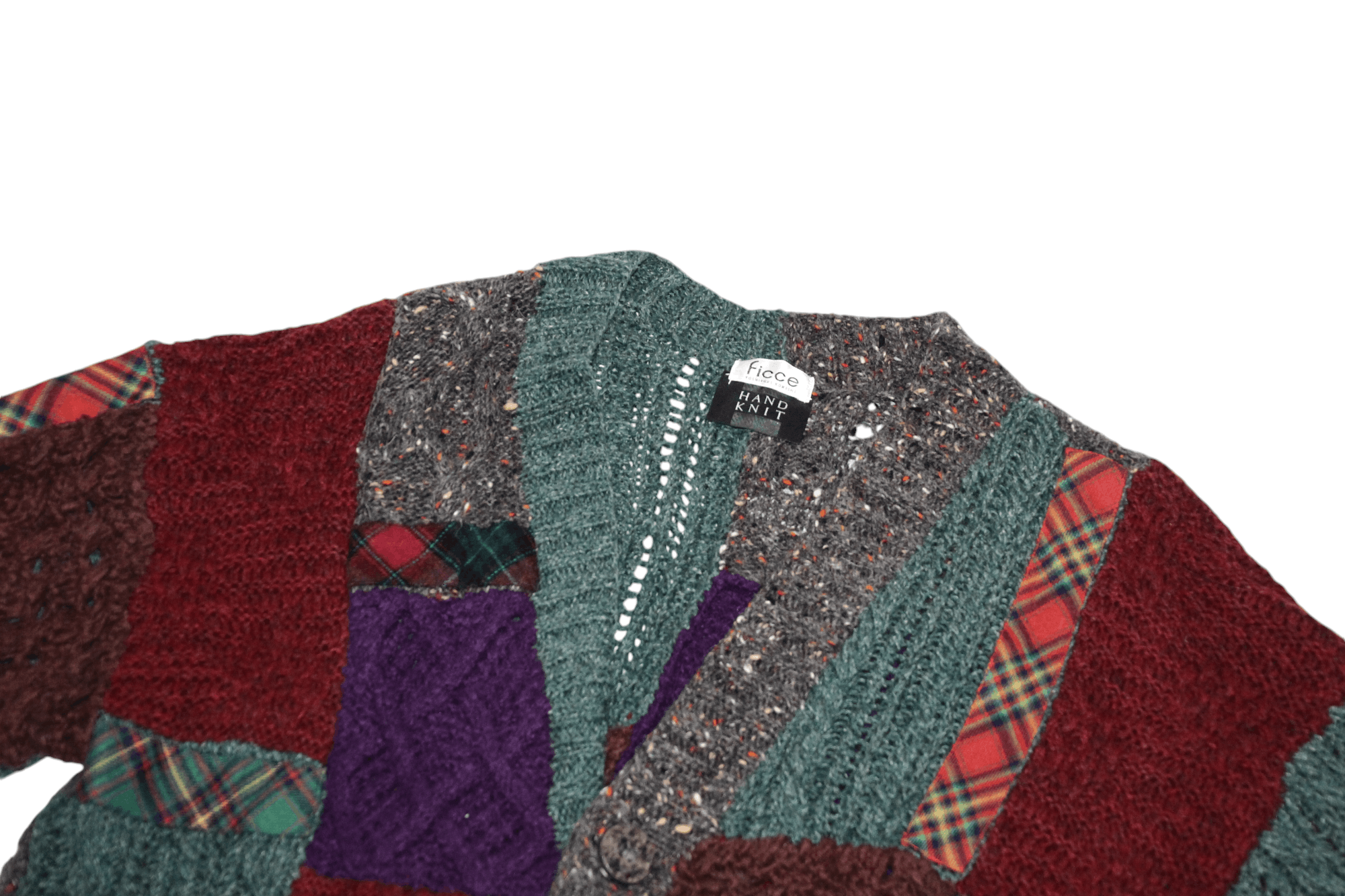 Yoshiyuki Konishi FICCE Yoshiyuki Konishi Boro Patchwork Crochet Knit Cardigan Size US L / EU 52-54 / 3 - 2 Thumbnail