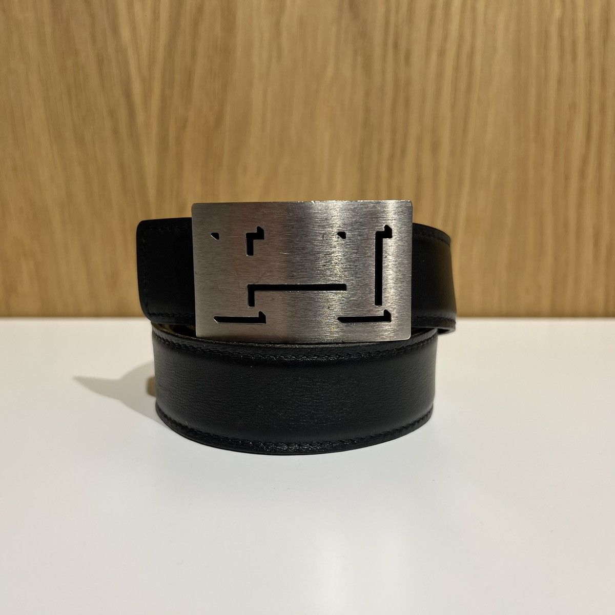 Hermes 🔹Hermes Metal Logo Buckle Leather Belt Size 42 - 1 Thumbnail