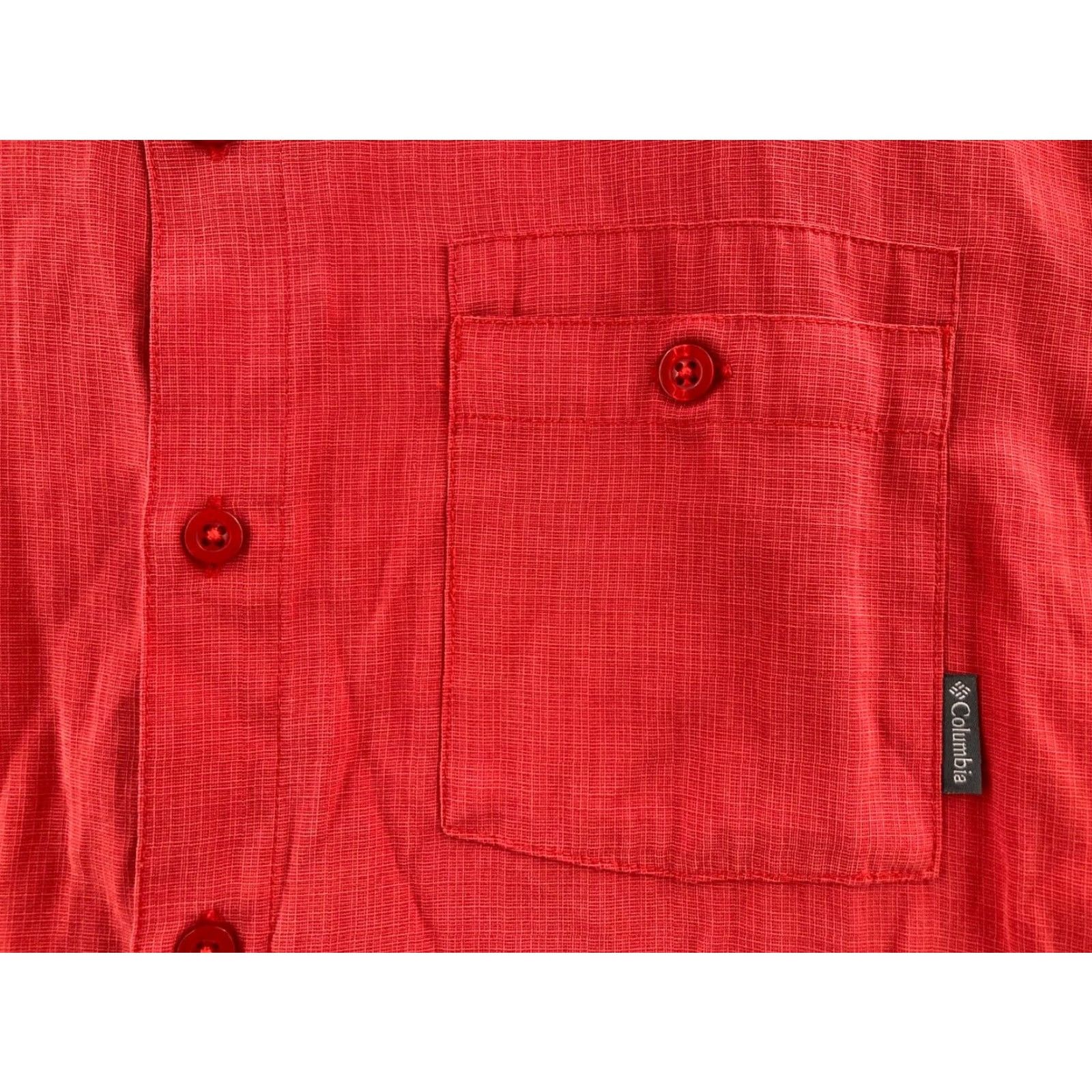 Vintage Columbia Shirt Mens Large Red Hiking Outdoors Summer Size US L / EU 52-54 / 3 - 3 Thumbnail