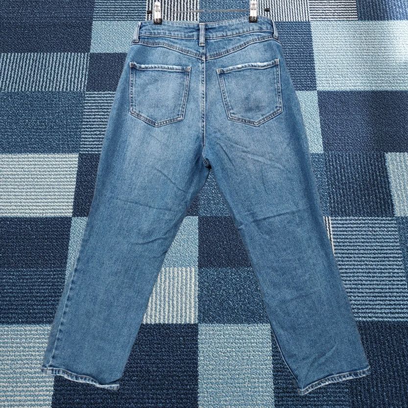 Vintage Rewash Jeans Womens 7/28 Cropped Mid Rise Distressed Blue Denim Rinse Wash Size 28" / US 6 / IT 42 - 1 Thumbnail