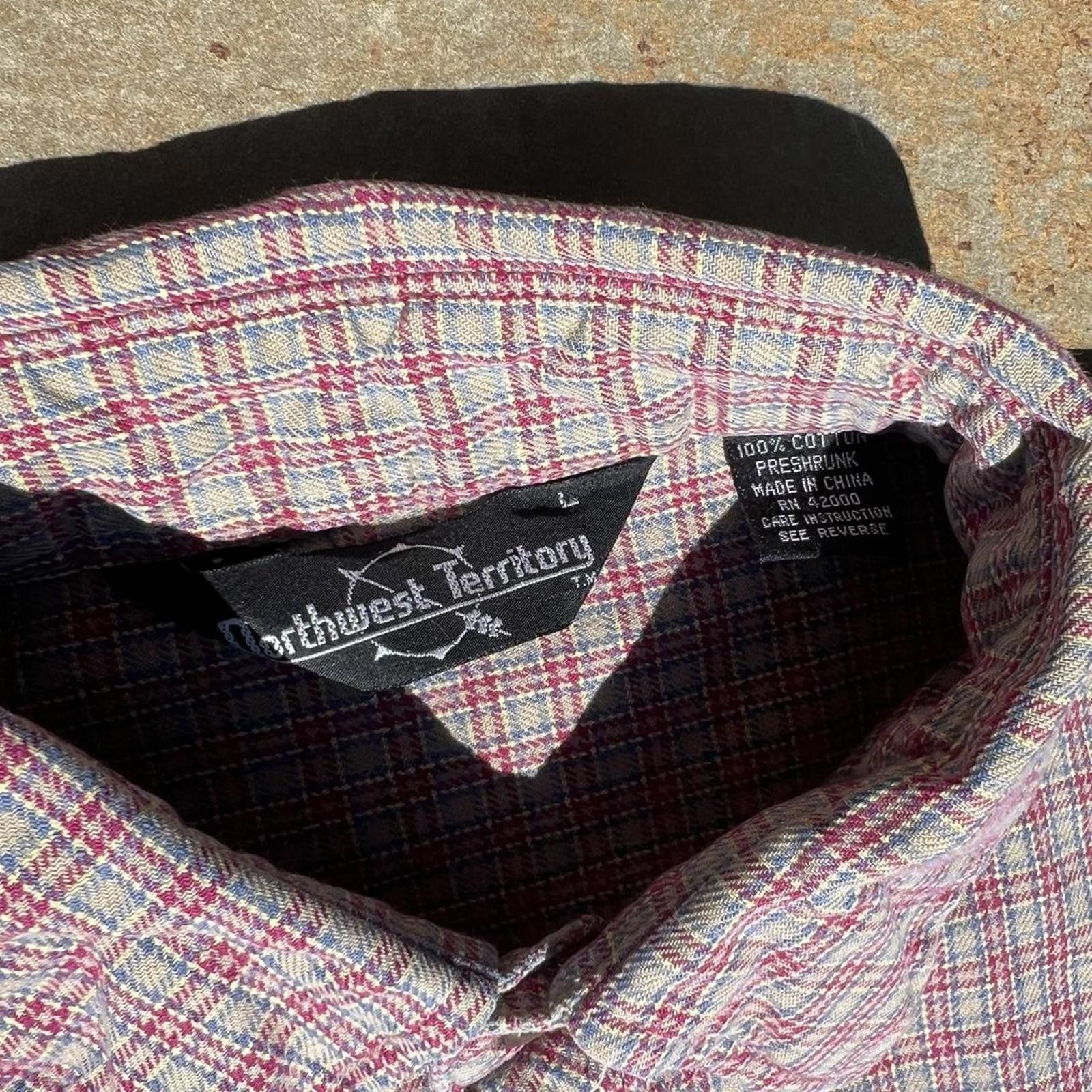 Northwest Territory Vintage 90s Houndstooth Plaid Button Down Shirt Size US L / EU 52-54 / 3 - 3 Thumbnail