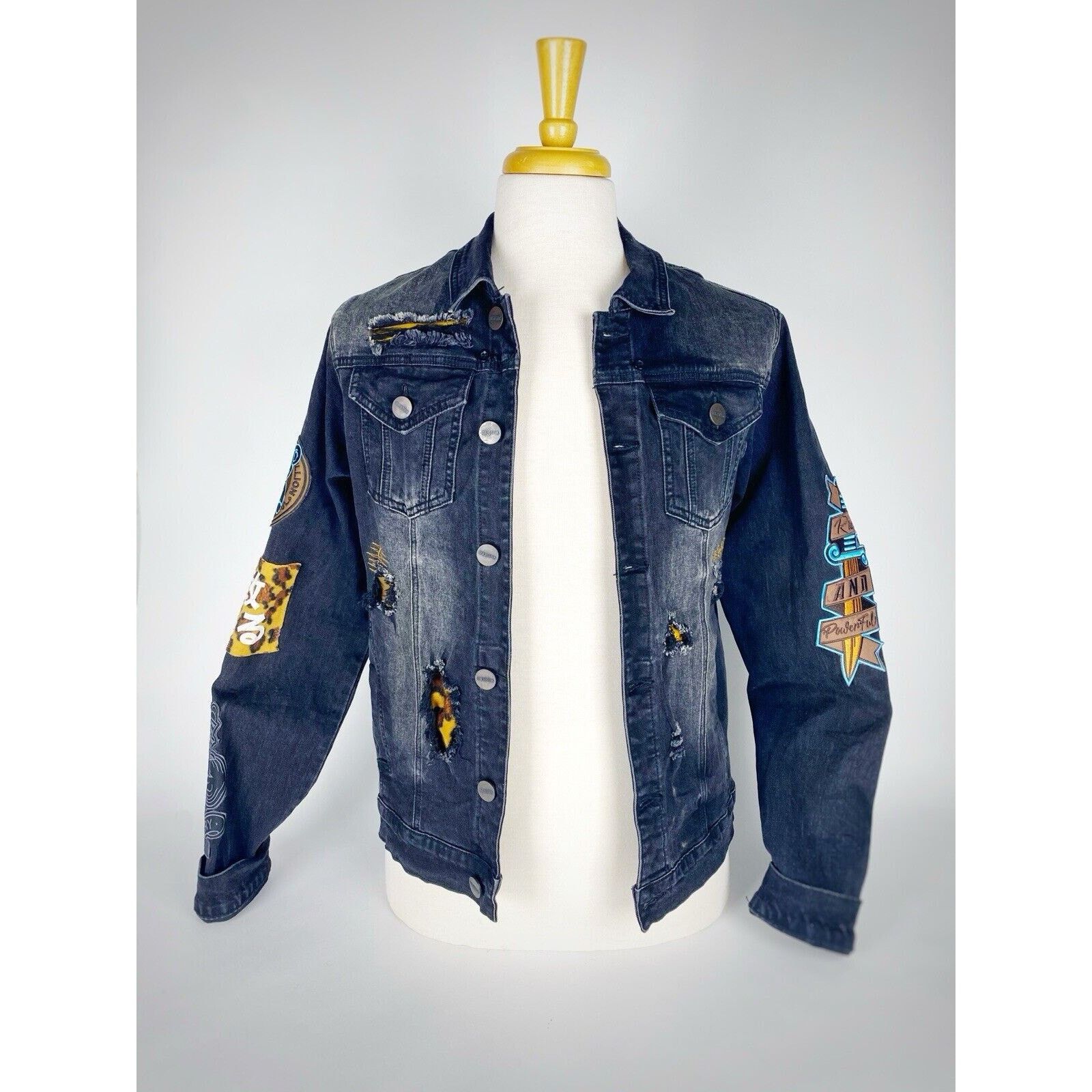 Other Majestik Distressed Rage of Rebellion Black Denim Jacket S Size US S / EU 44-46 / 1 - 2 Thumbnail