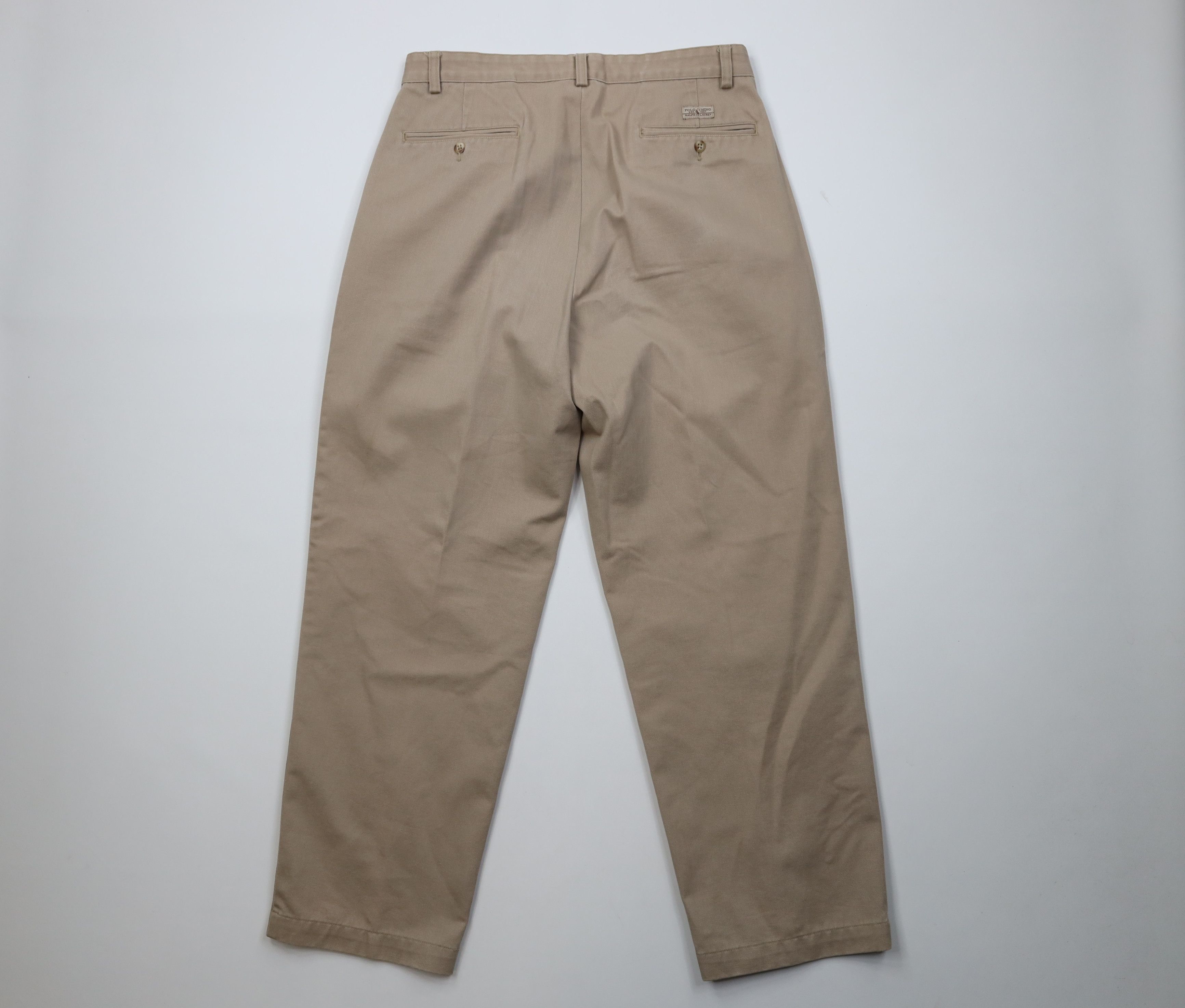 Ralph Lauren Vintage 90s Ralph Lauren Wide Leg Chino Pants Cotton Beige Size US 32 / EU 48 - 11 Thumbnail