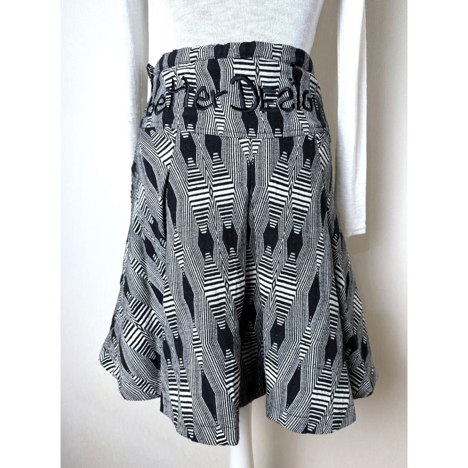 Desigual Desigual Skirt Women Grey Size 36 Knee Length Cotton 97F2768 Size 25" / US 0 / IT 36 - 6 Thumbnail