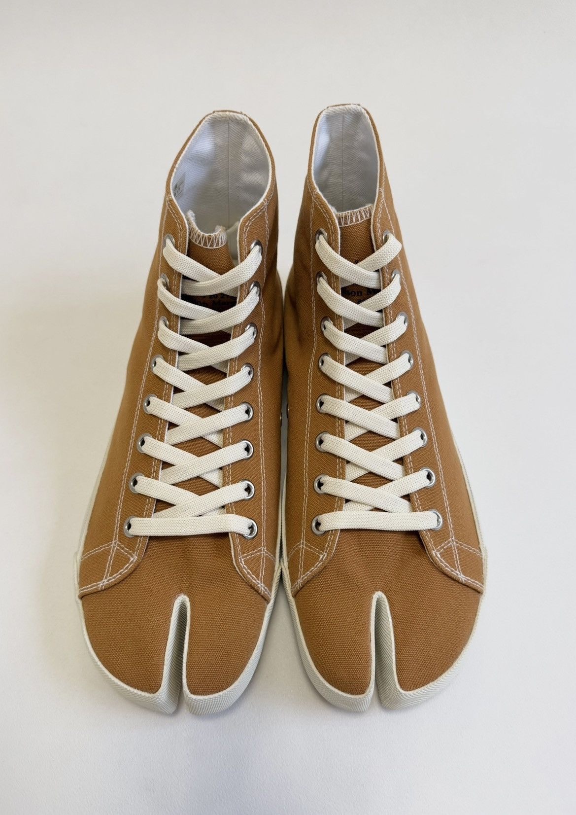 Maison Margiela Orange Canvas High Top Tabi Sneakers Size US 11 / EU 44 - 8 Thumbnail