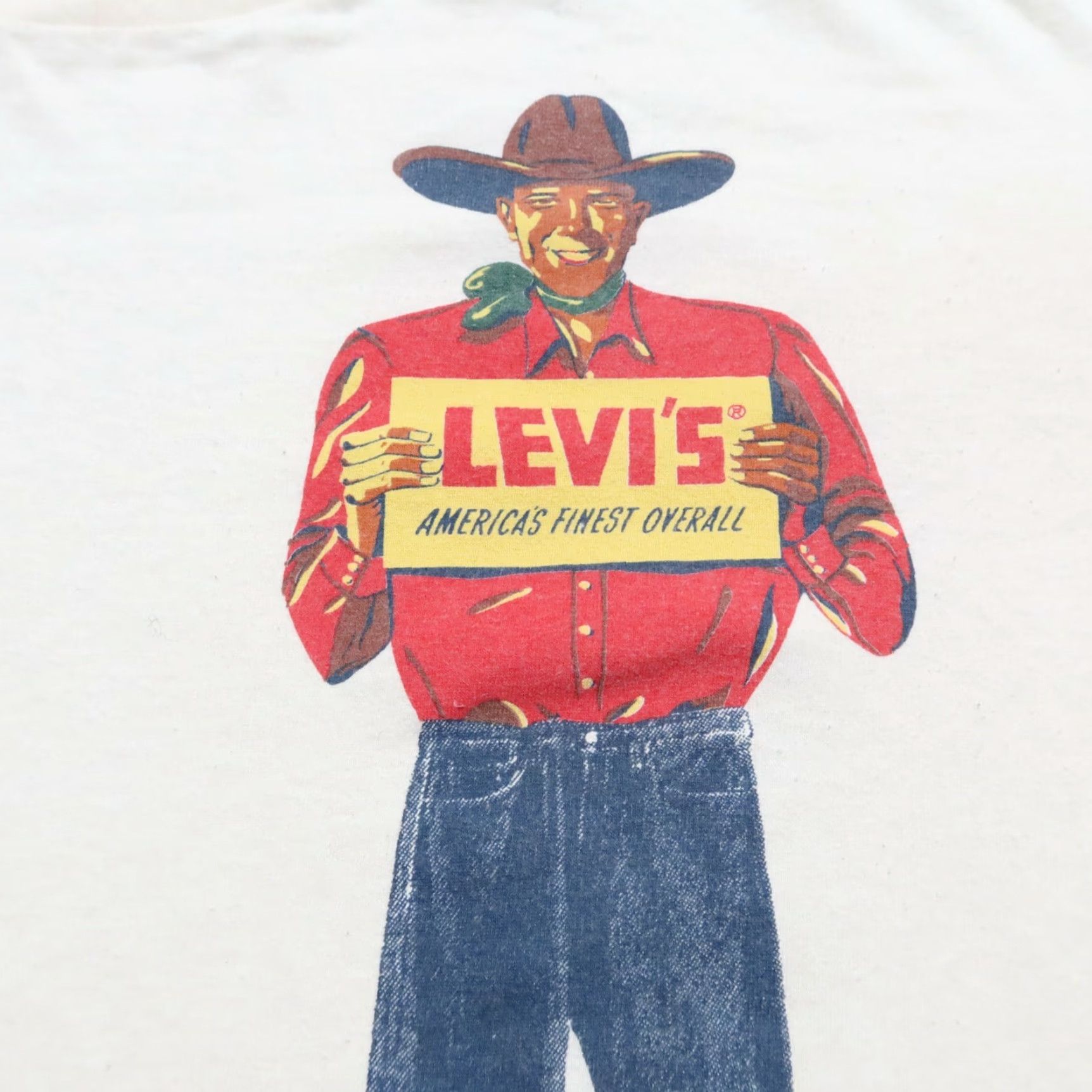 Levi's VINTAGE Levi's Western Shirt XL Men White 90s Shirt Mens Levi's Western Shirt 90s Vintage Big E Advertising Size US XL / EU 56 / 4 - 3 Thumbnail
