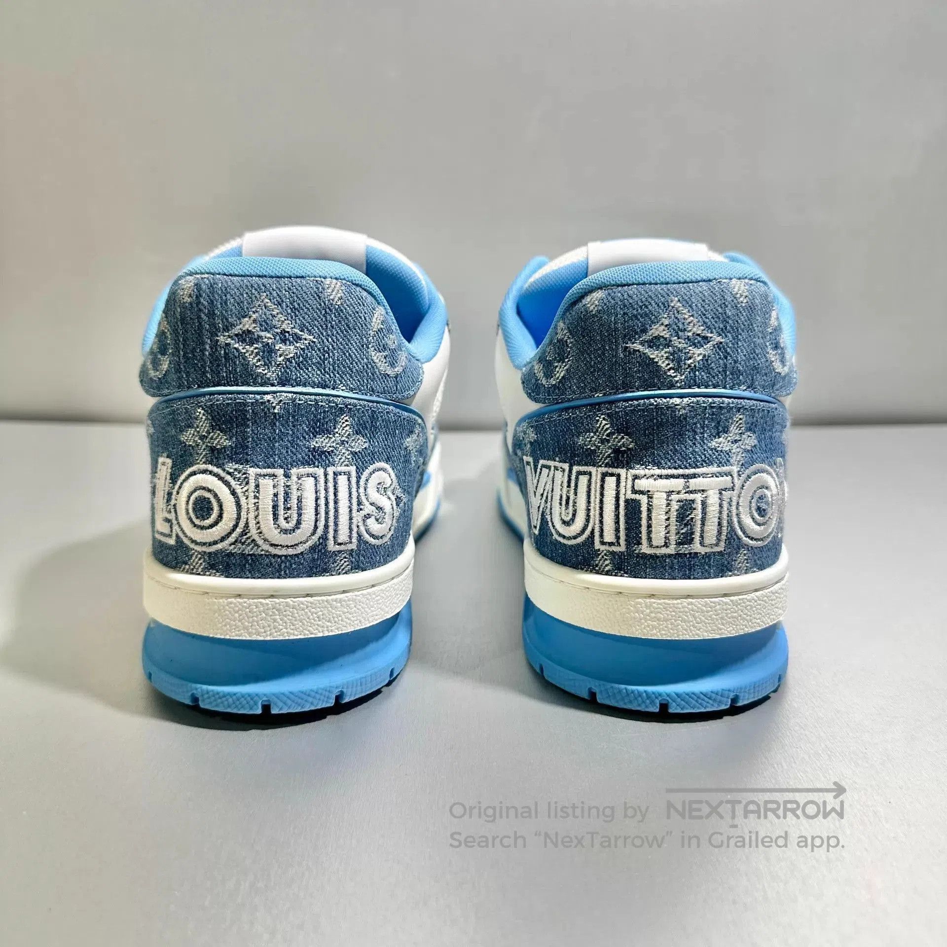 Louis Vuitton Blue Low-Top Sneakers with Velcro Strap, Size 8. Size US 8 / EU 41 - 5 Thumbnail