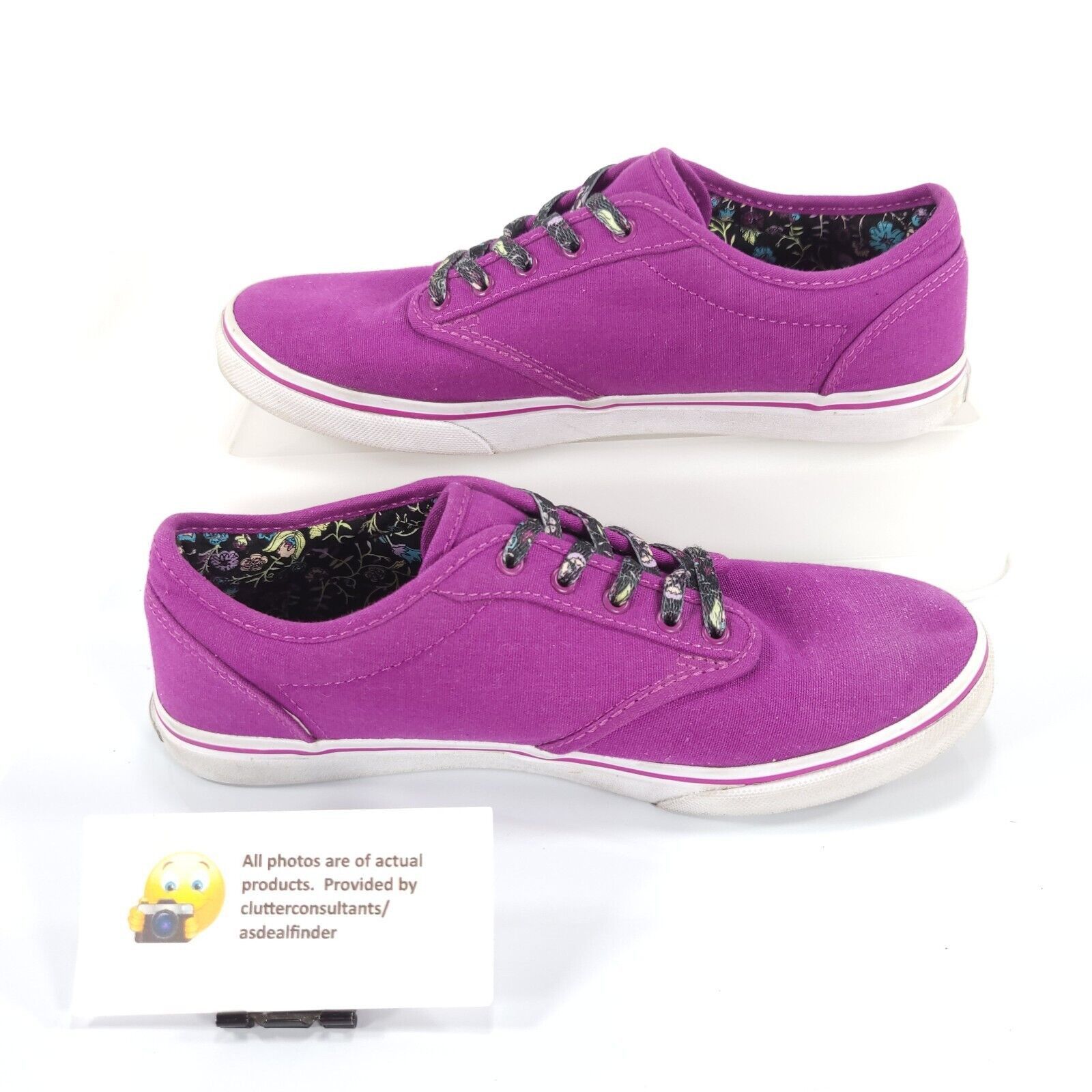 Vans Vans Off the Wall Shoe Womens Size 6.5 TC9R Purple White Size US 6.5 / IT 36.5 - 4 Thumbnail