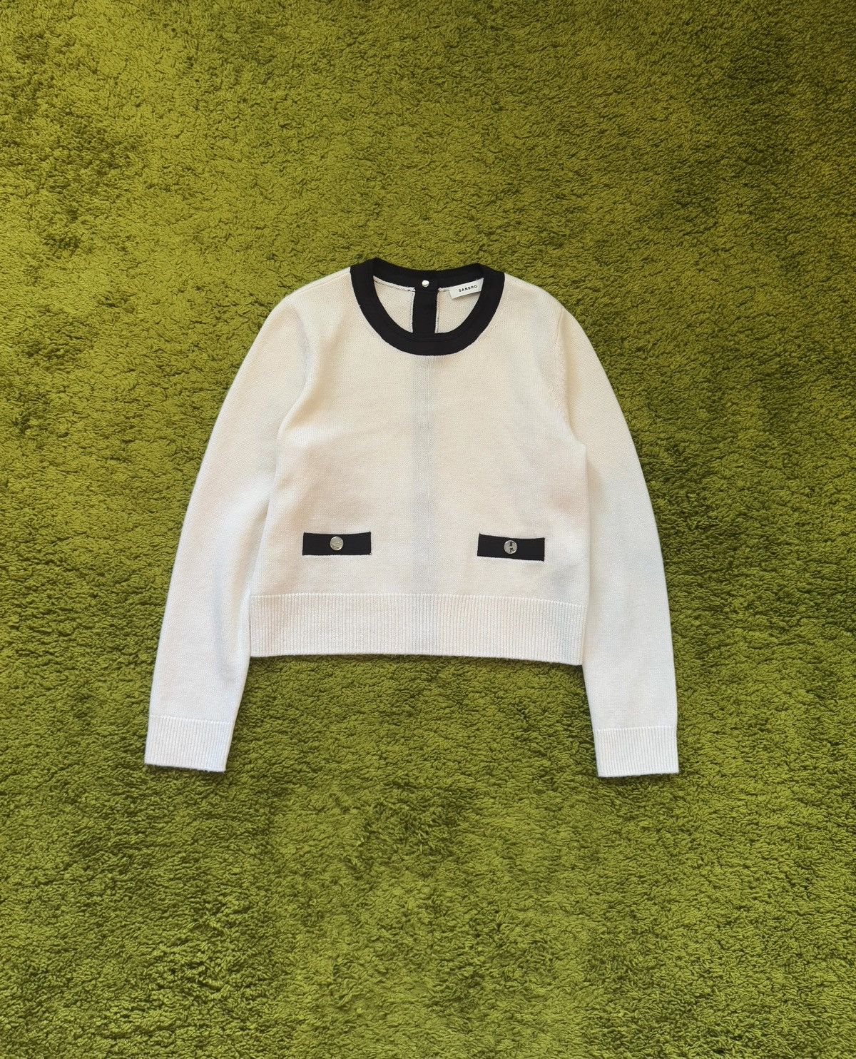 Designer × Sandro Sandro oldmoney style wool + cashmere blend sweater Size S / US 4 / IT 40 - 1 Thumbnail