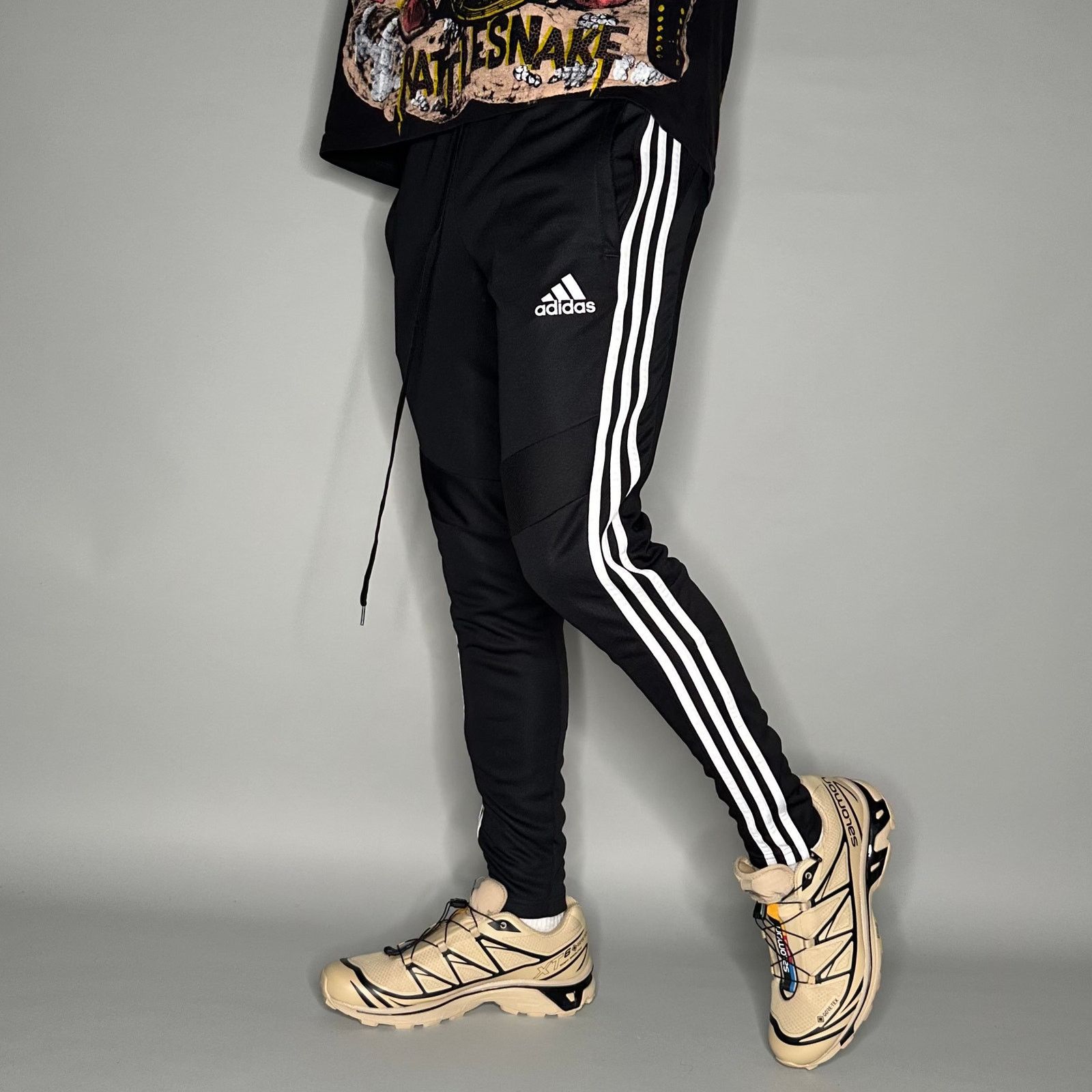 Adidas Vintage Y2K Adidas Sweatpants Mens S Slim Fit Black Joggers Size US 30 / EU 46 - 1 Thumbnail
