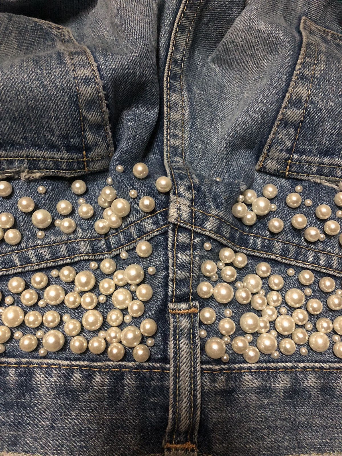 If Six Was Nine × Japanese Brand × Le Grande Bleu (L.G.B.) Bruna Buino Pearl Denim Pants Size US 28 / EU 44 - 4 Thumbnail