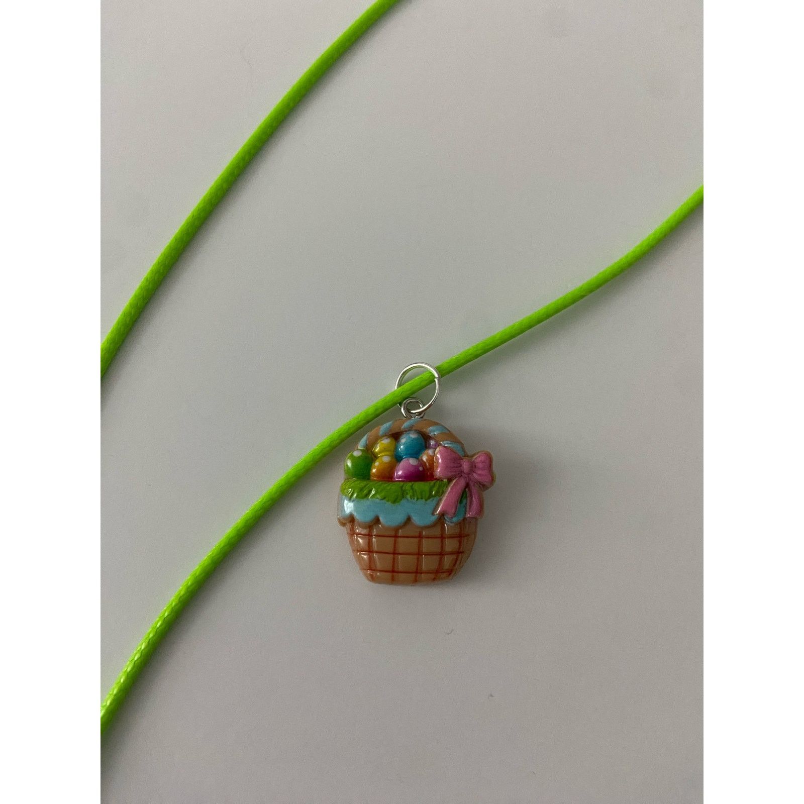 Handmade Easter basket pendant necklace Size ONE SIZE - 4 Thumbnail