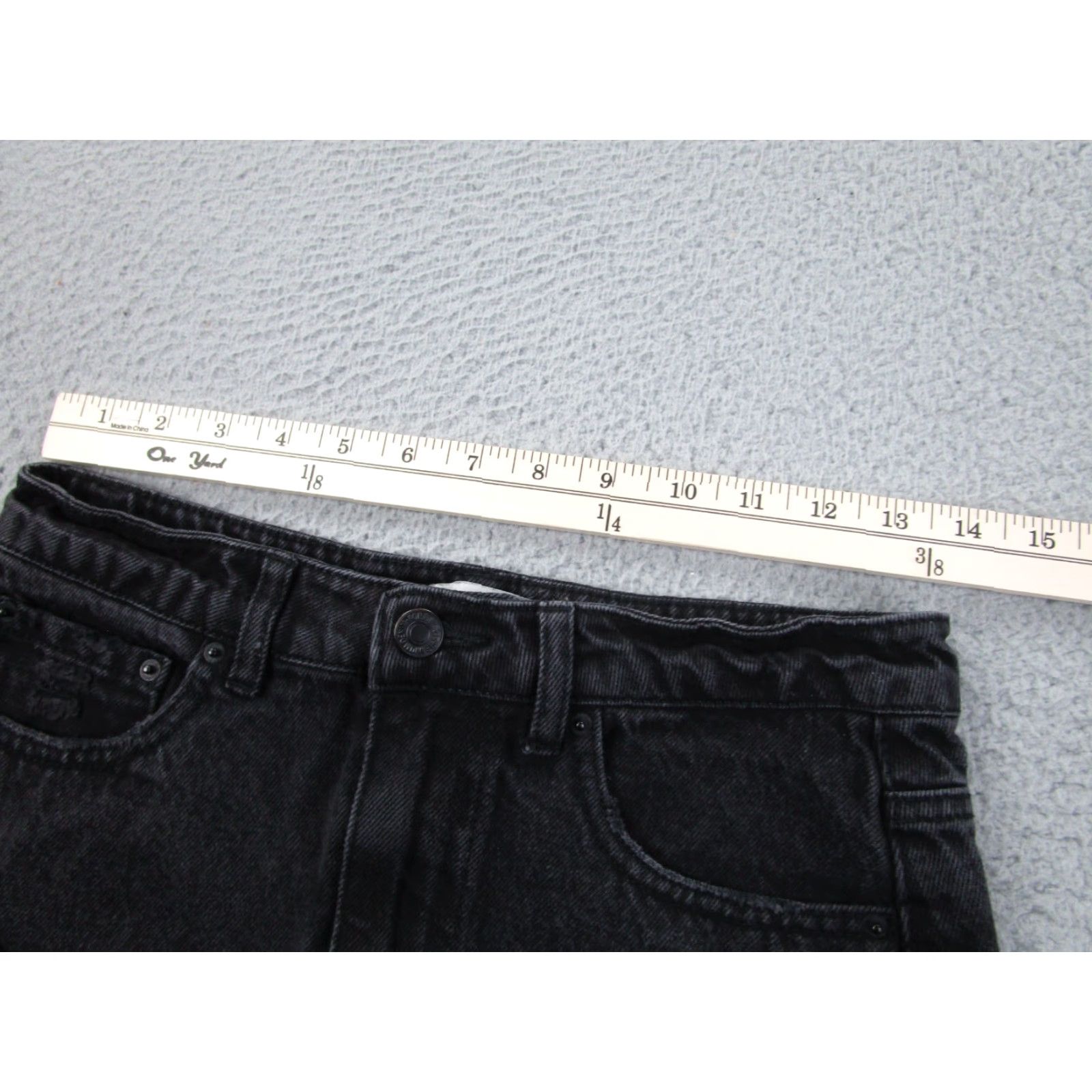 Forever 21 FOREVER 21 Gothic Mini Skirt Womens M Black Denim Short Skirt Gothic Theme Vintage Wash Fringe Casual Party/Cocktail Womens M Black Size 32" / US 10 / IT 46 - 5 Thumbnail