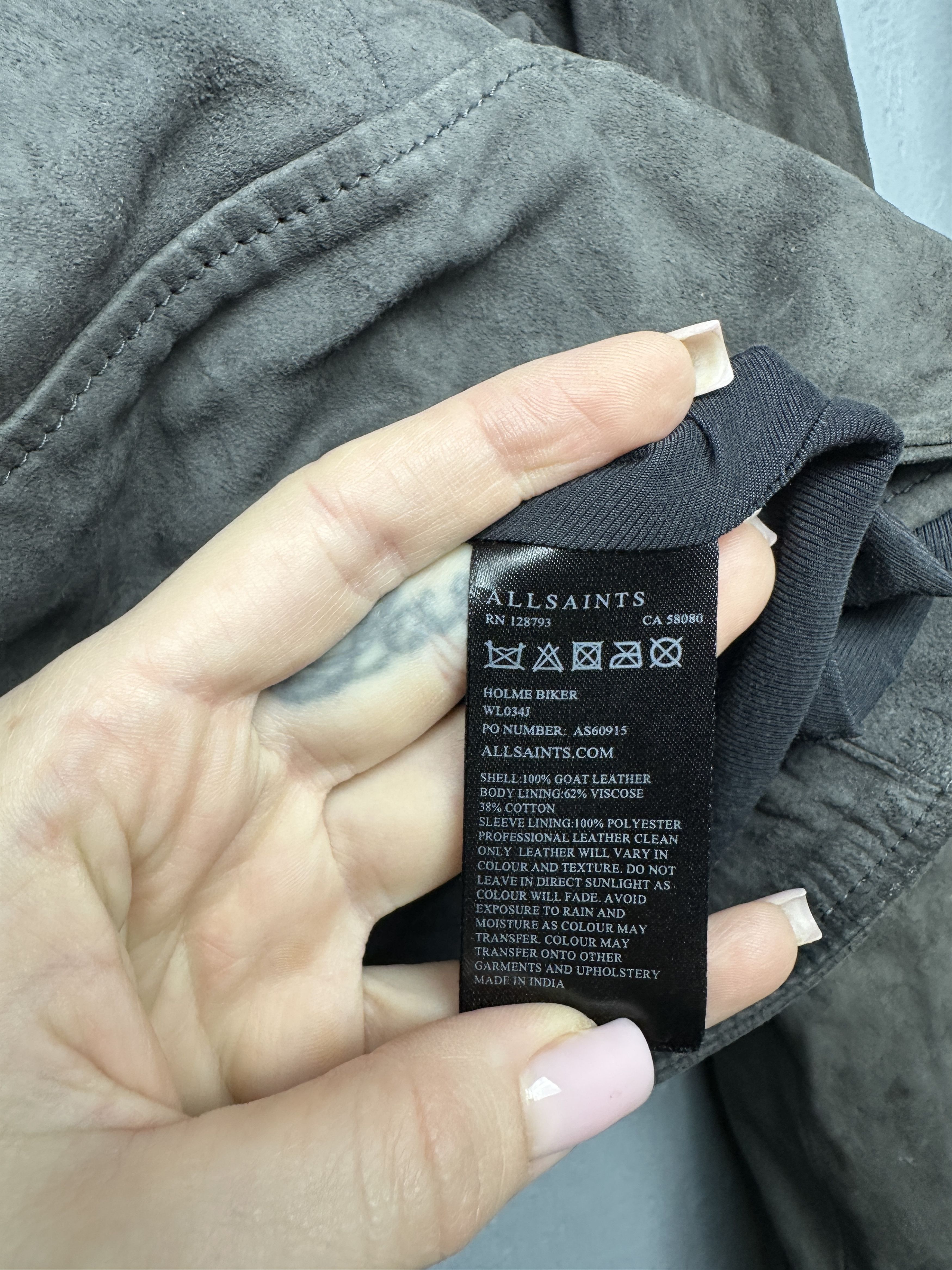 Allsaints Allsaints Womens Holme Biker Suede Leather Jacket Size S / US 4 / IT 40 - 5 Thumbnail