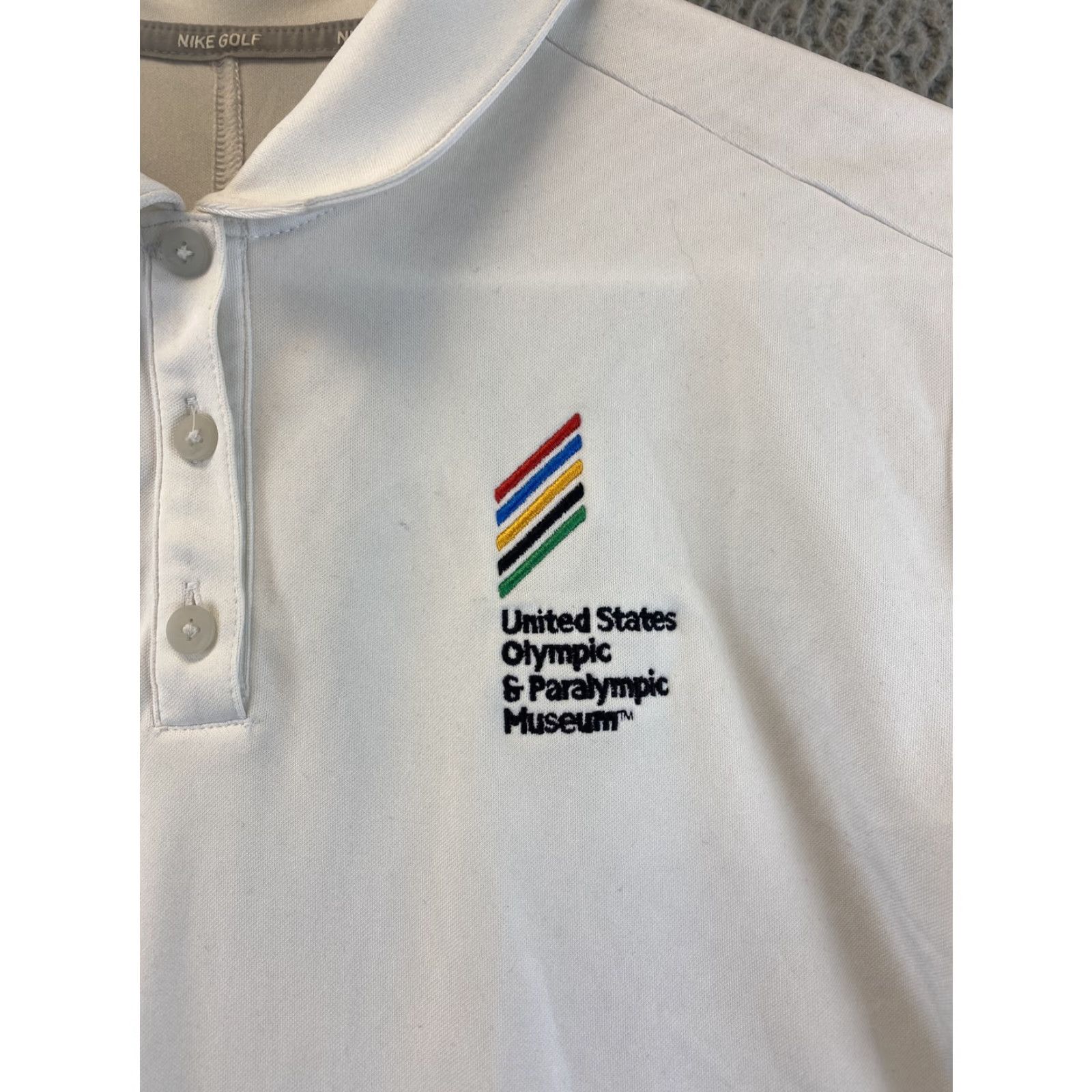 Nike VINTAGE Nike Golf Polo Shirt Men M White Olympic Paralympic Dri-Fit Tour 90s Patriotic Shoes? Size US M / EU 48-50 / 2 - 2 Thumbnail