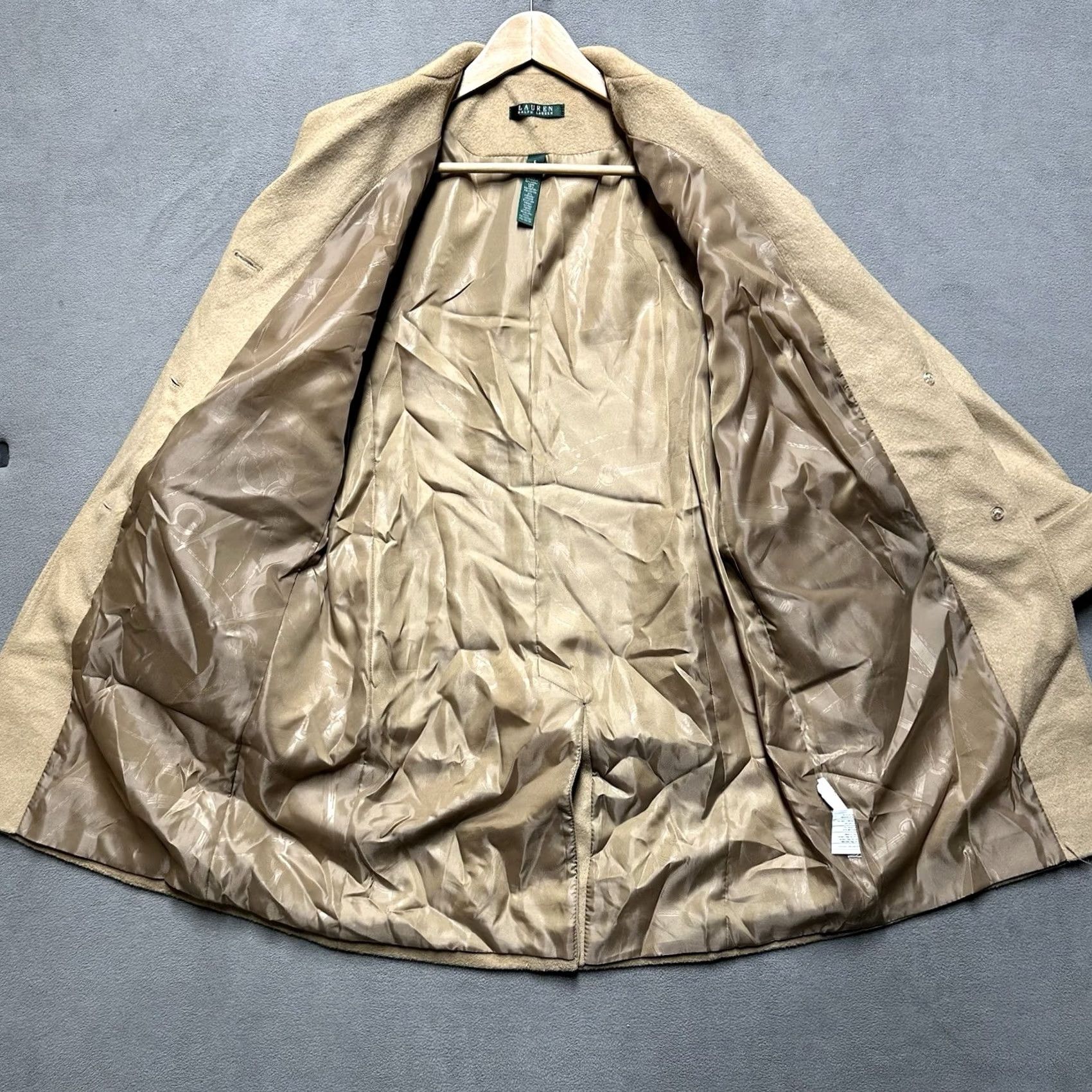 Ralph Lauren Lauren Ralph Lauren Pea Coat Womens 6 Tan Beige Wool Blend Long Overcoat EUC Jacket/Coat Size M / US 6-8 / IT 42-44 - 3 Thumbnail