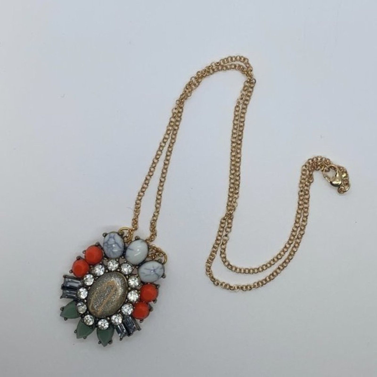 Handmade Bronze-Tone Glitter Sparkle Rhinestone Necklace Size ONE SIZE - 2 Thumbnail