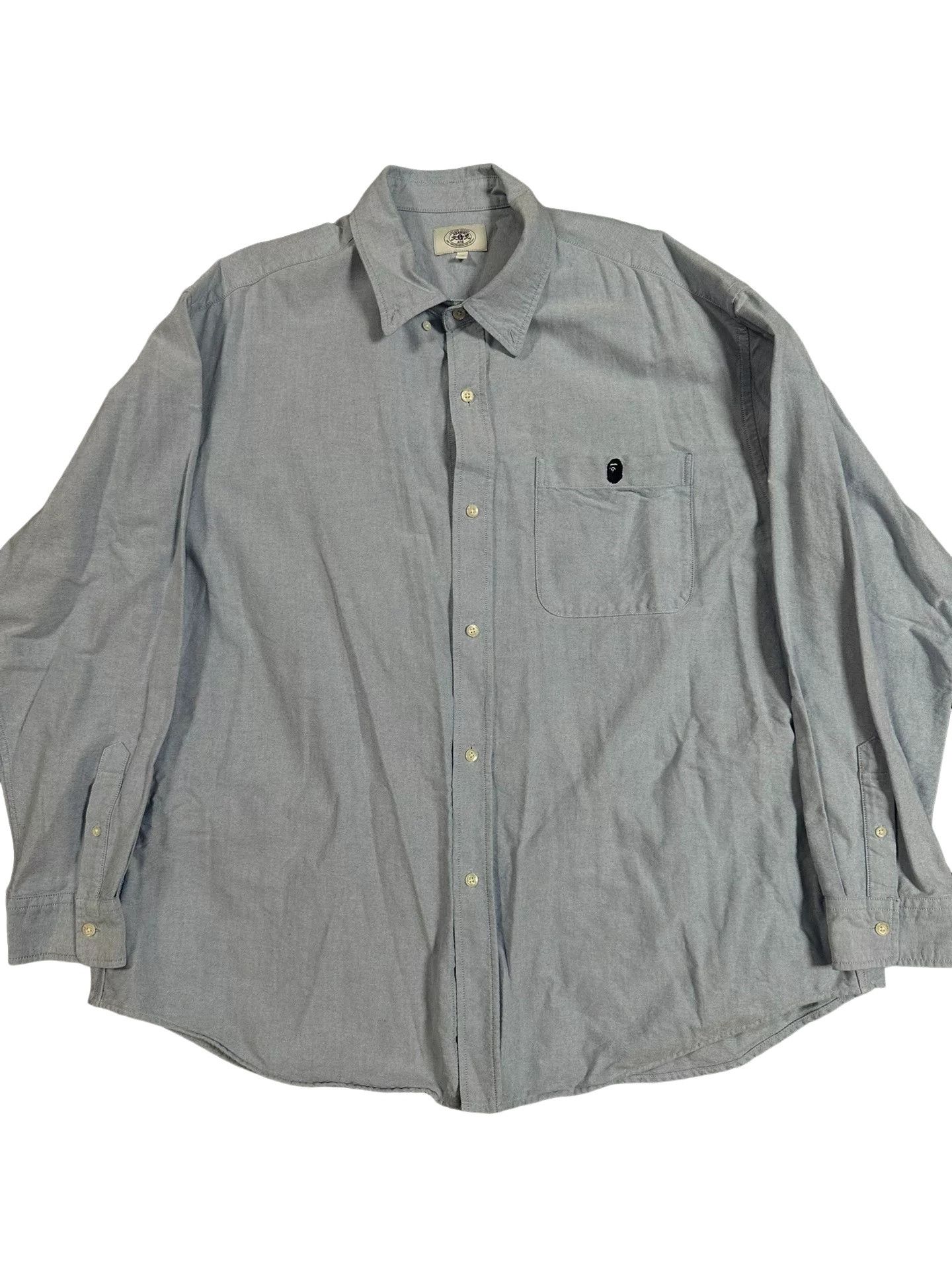 Bape BAPE Logo Pocket Button Up Shirt Size XL Size US XL / EU 56 / 4 - 1 Thumbnail