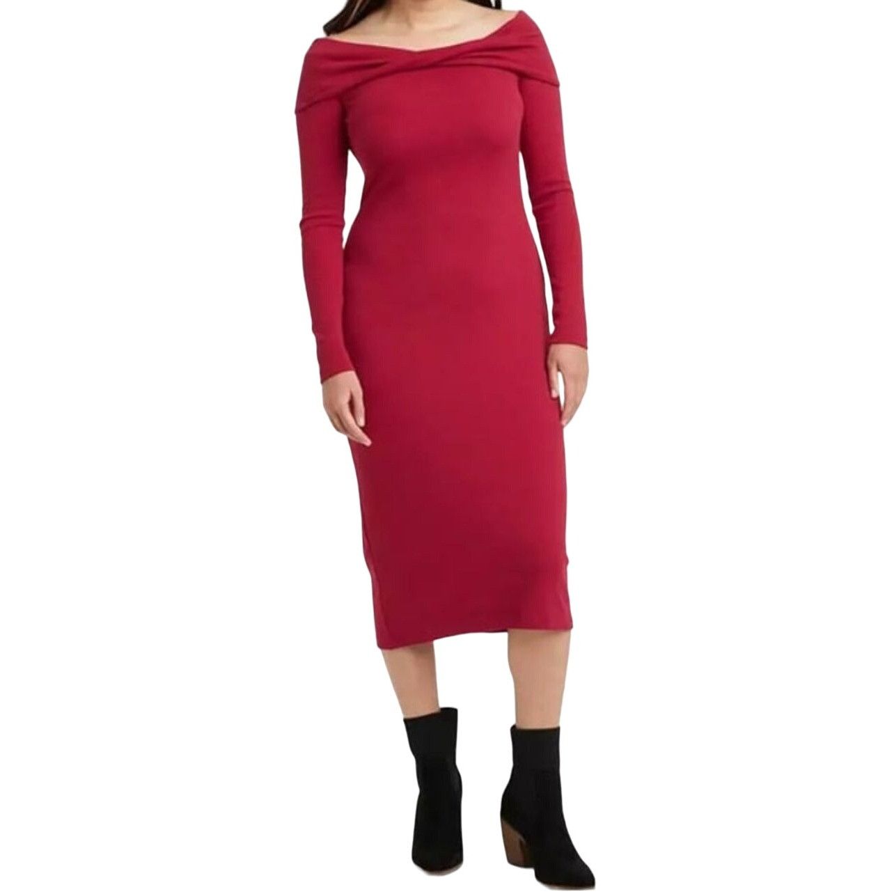 Other Universal Thread - Women's Long Sleeve Midi Bodycon - Red - Size S / US 4 / IT 40 - 1 Thumbnail