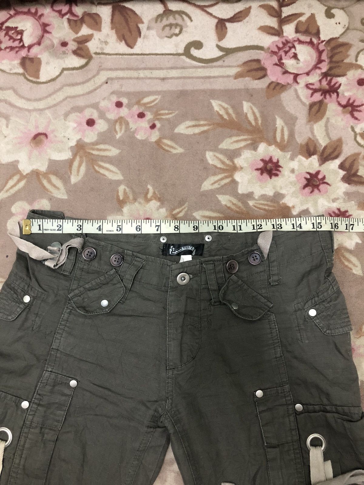 Japanese Brand Y2K Cargo Pants with Straps – Dark Grey Utility Streetwear Size US 31 - 13 Thumbnail