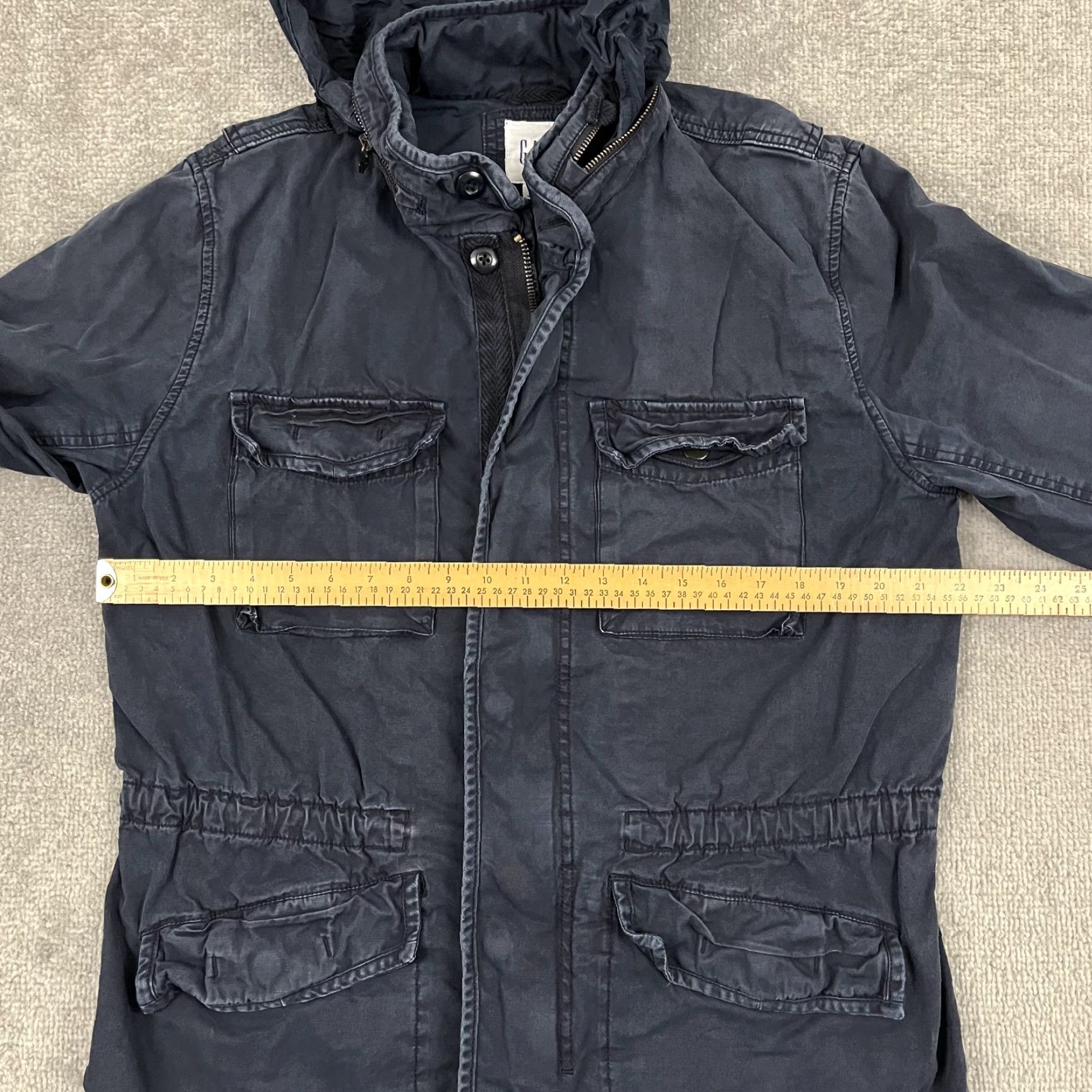 Gap GAP Military Cargo Jacket Mens Medium Faded Blue Full Zip Hooded Gorp Outdoor Workwear Size US M / EU 48-50 / 2 - 4 Thumbnail