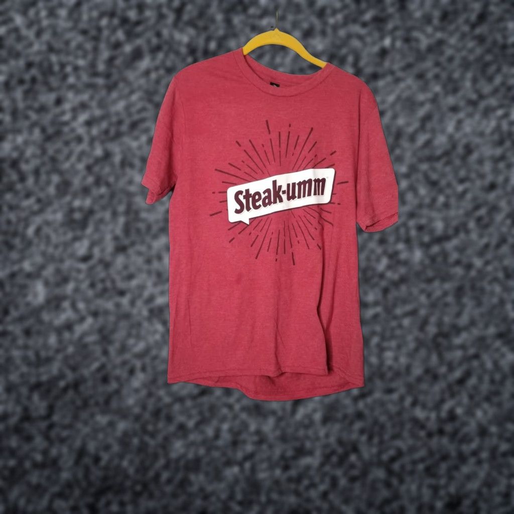 Vintage Mens S Cheesesteak Steak-Umm Brand T Shirt 100% Beef Red Size US S / EU 44-46 / 1 - 1 Thumbnail