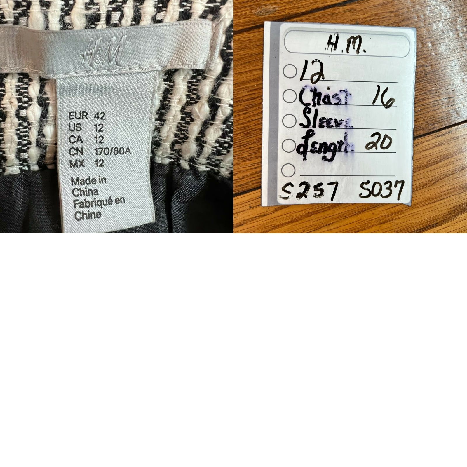 H&M H&M Womens Flat Front Back Zip Tweed Black Straight & Pencil Mini Skirt Size 12 Size 34" / US 12 / IT 48 - 8 Thumbnail
