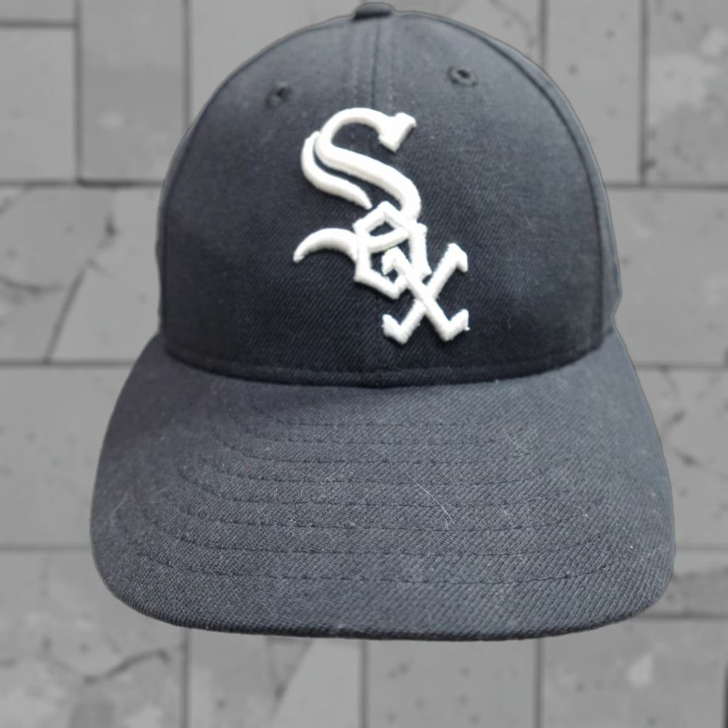 New Era Vintage New Era Blue Wool Diamond Collection 7 3/4 White Sox Hat Mens Baseball Cap Size ONE SIZE - 1 Thumbnail