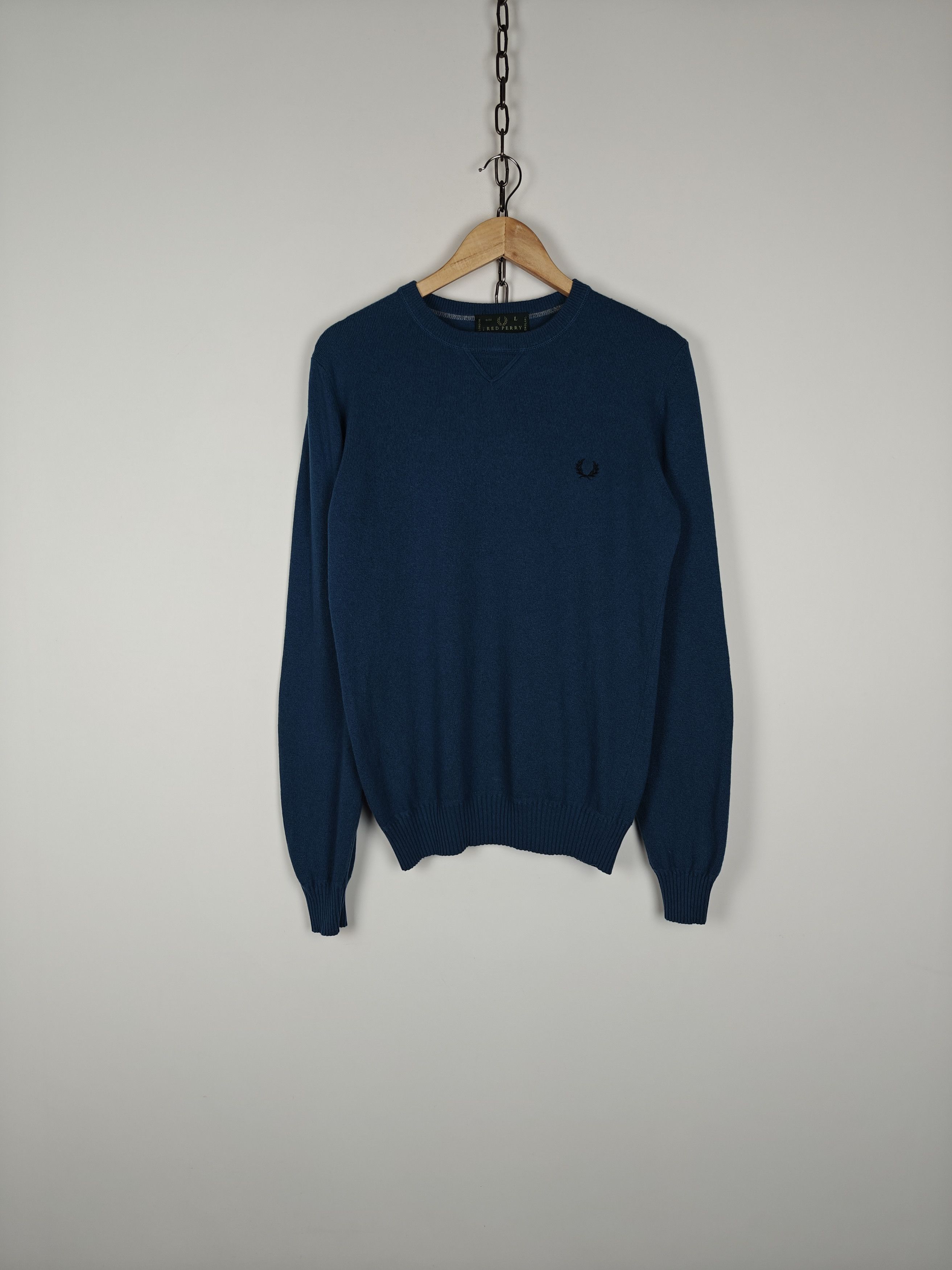 Fred Perry Fred Perry Wool Sweater Blue Pullover Small Logo size L Size US L / EU 52-54 / 3 - 1 Thumbnail