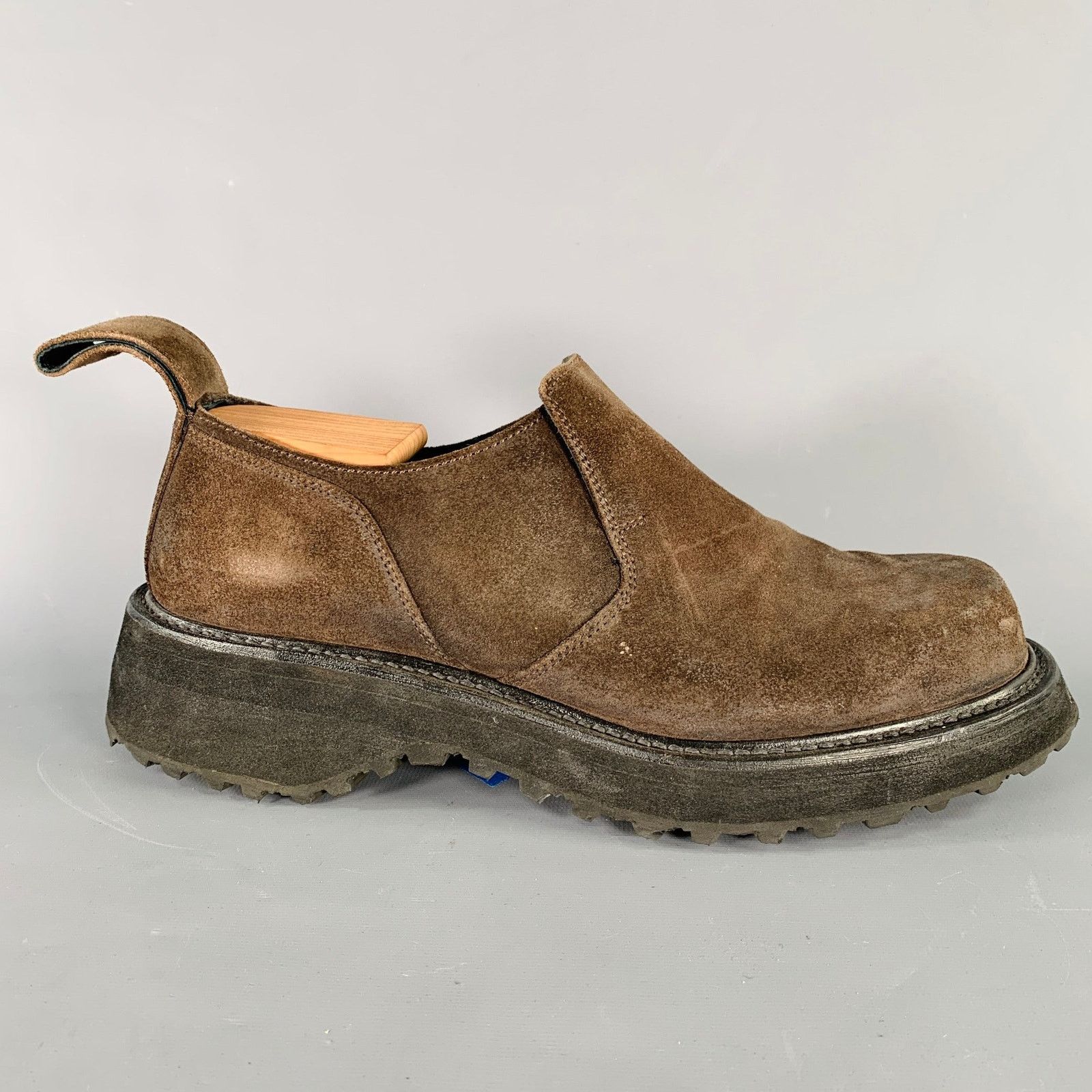Julius JULIUS_7 9.5 Brown Black Suede Chunky Tread Sole Loafers Size US 9.5 / EU 42-43 - 2 Thumbnail