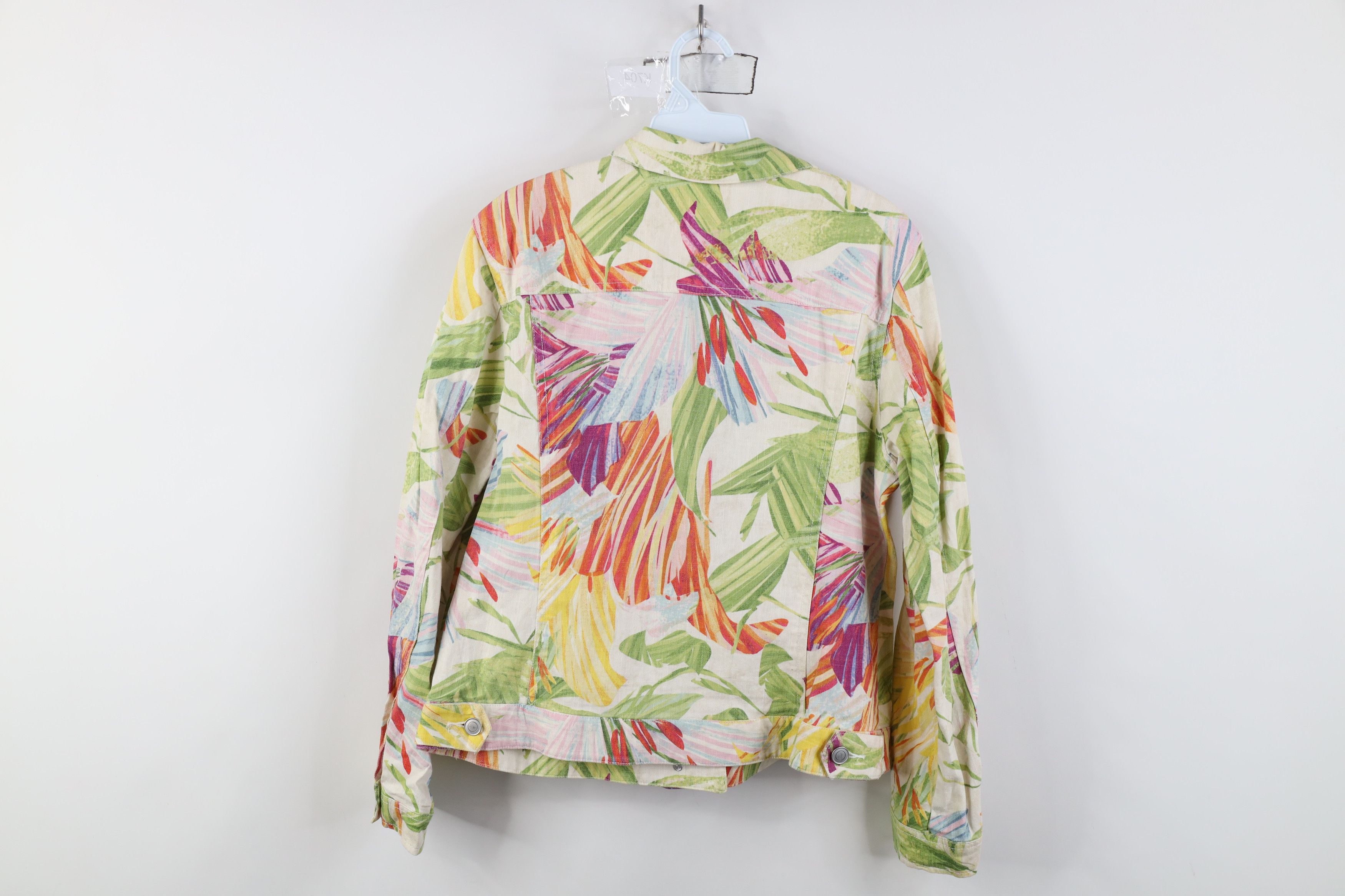 Chicos Vintage Chicos All Over Print Flower Linen Trucker Jacket Size XS / US 0-2 / IT 36-38 - 10 Thumbnail