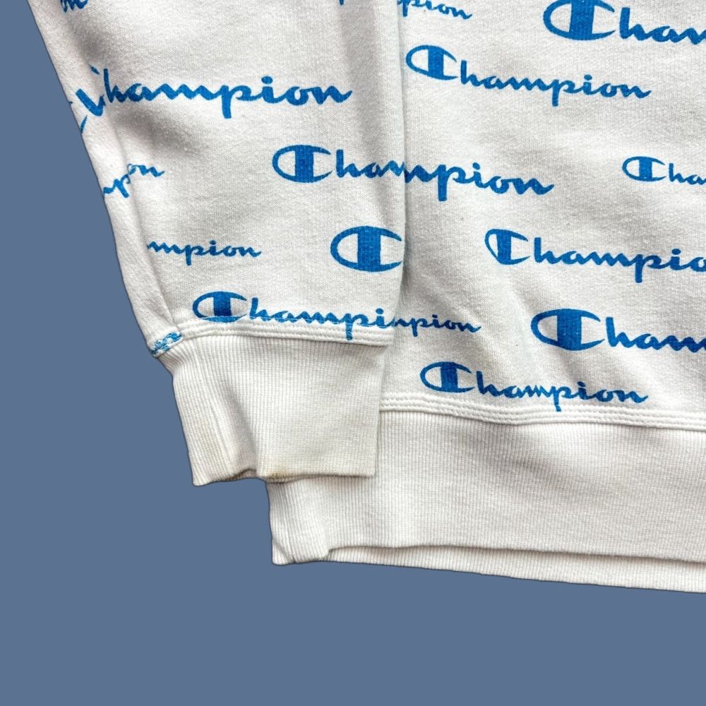 Champion Champion Sweatshirt Mens Large Powerblend Fleece All Over Logo Print Pullover Size US L / EU 52-54 / 3 - 1 Thumbnail