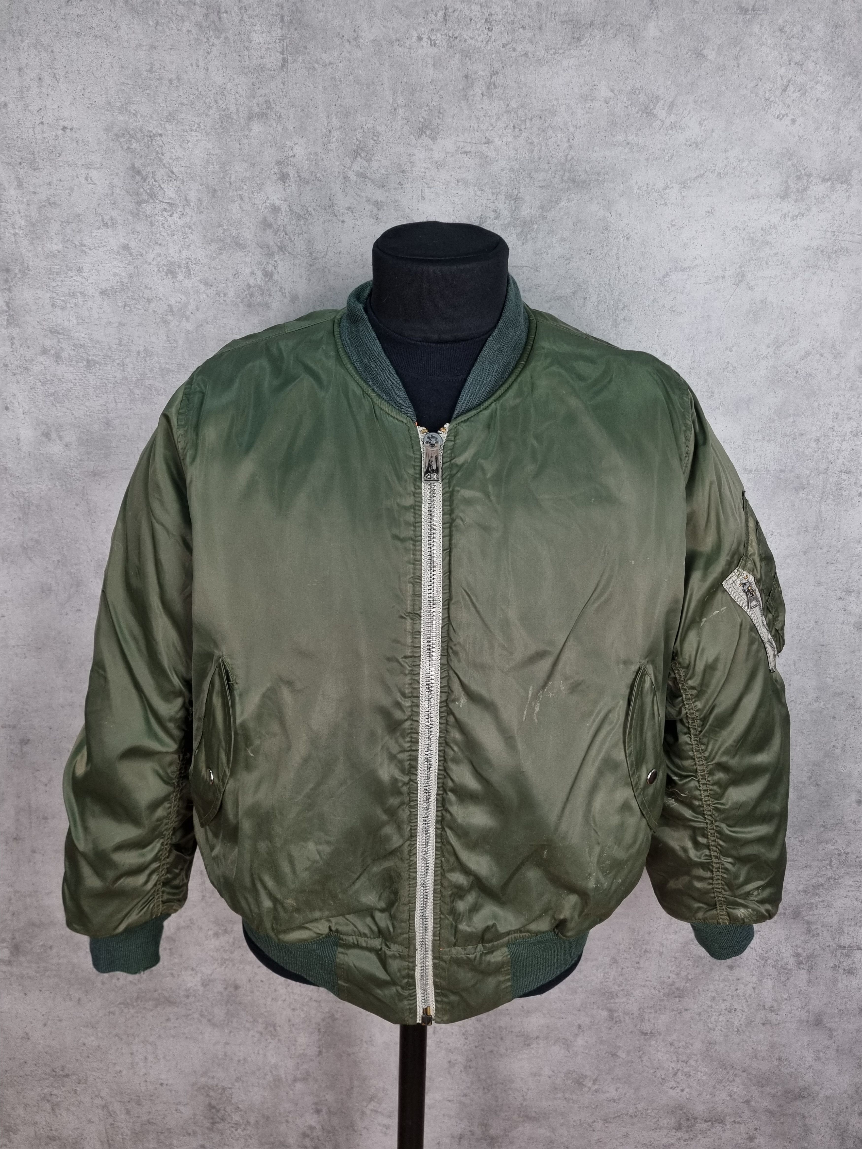 Vintage Destroyed Aviator Dirty Military Nylon Bomber Size US M / EU 48-50 / 2 - 1 Thumbnail